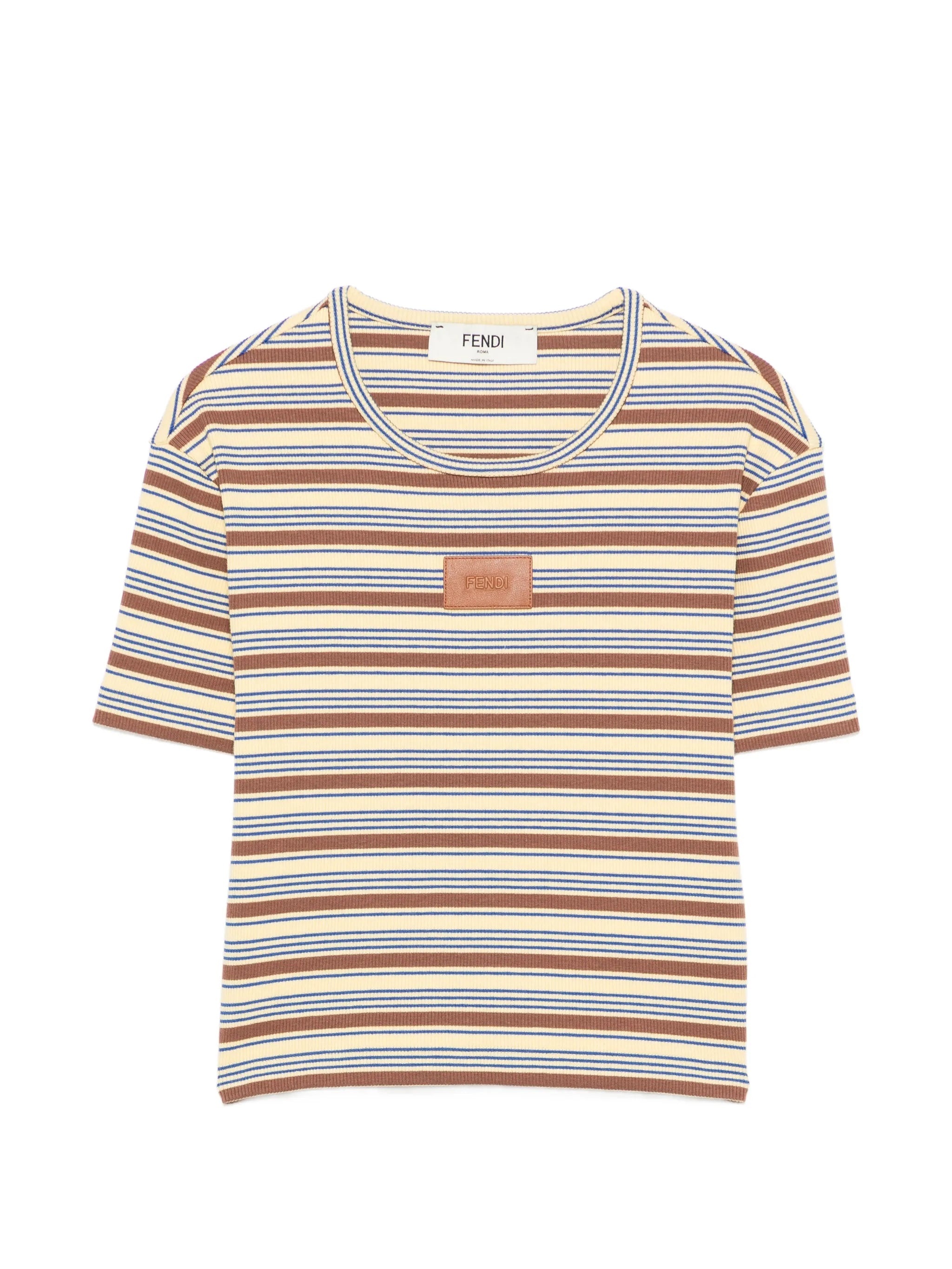 striped logo-patch T-shirt
