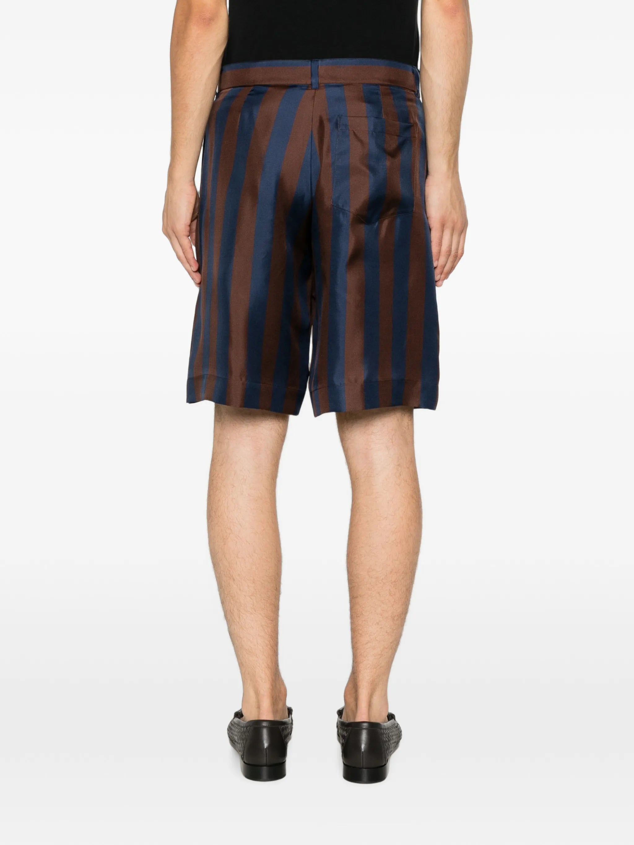 striped silk shorts