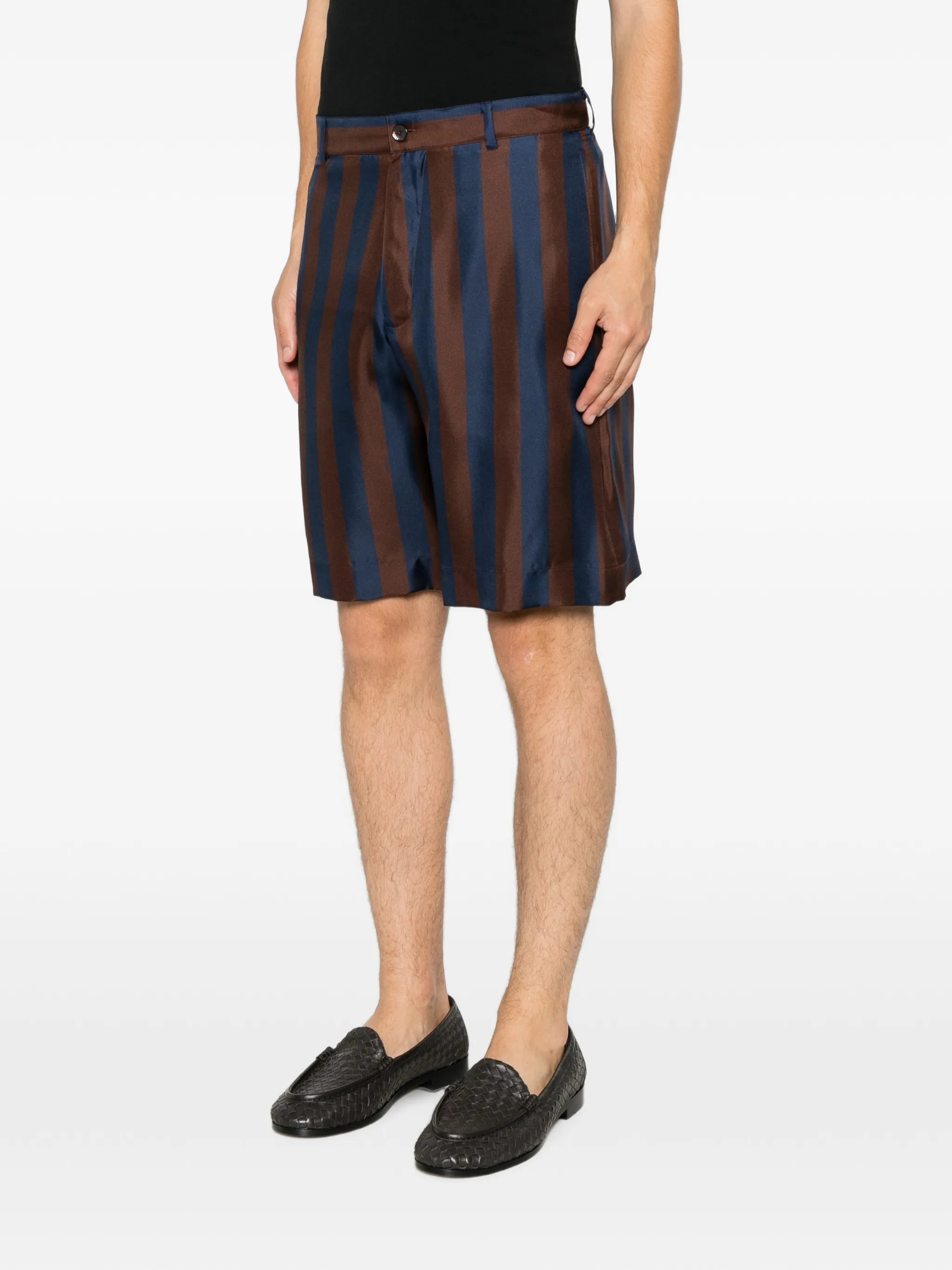 striped silk shorts