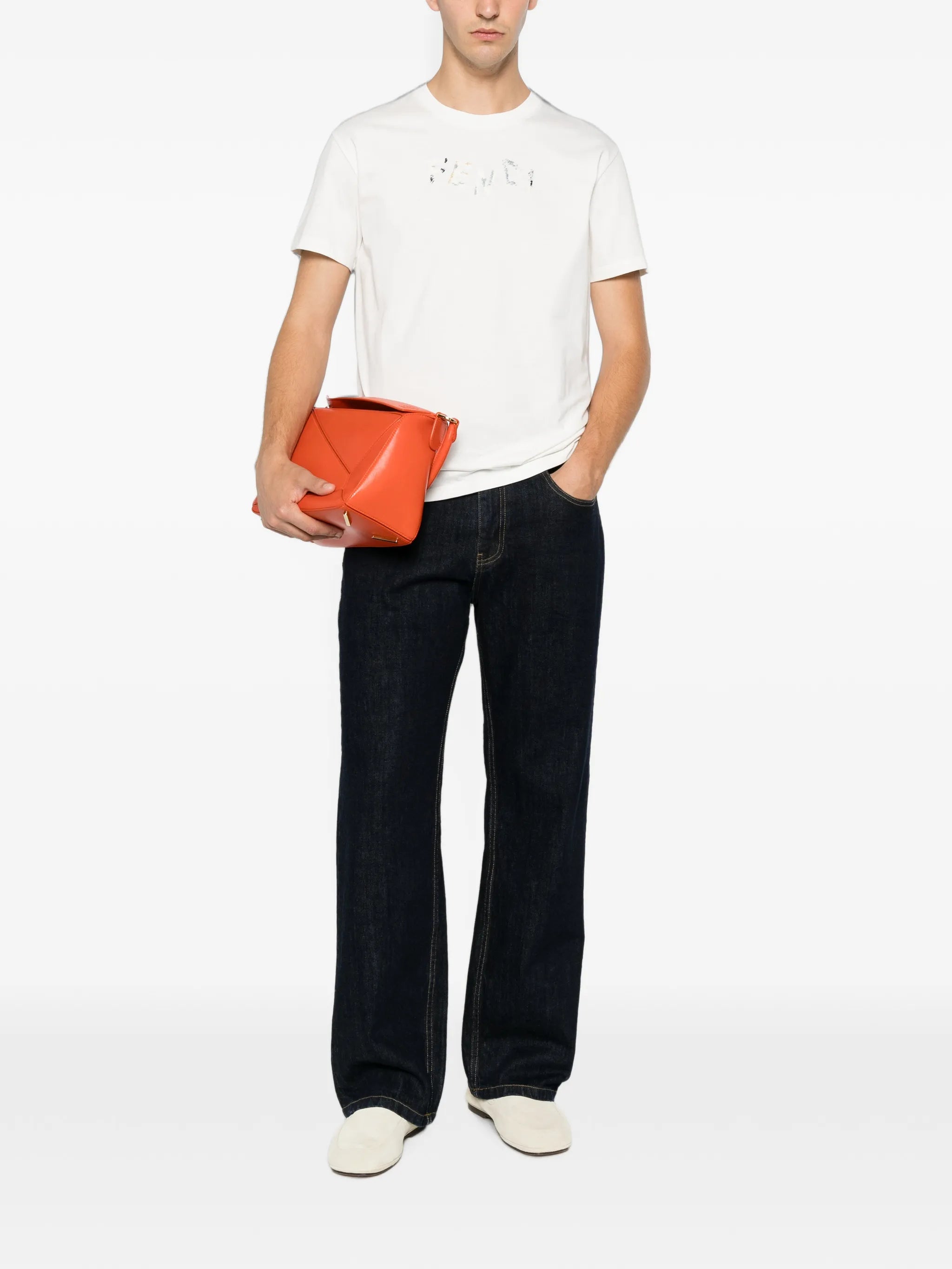 embroidered-logo T-shirt