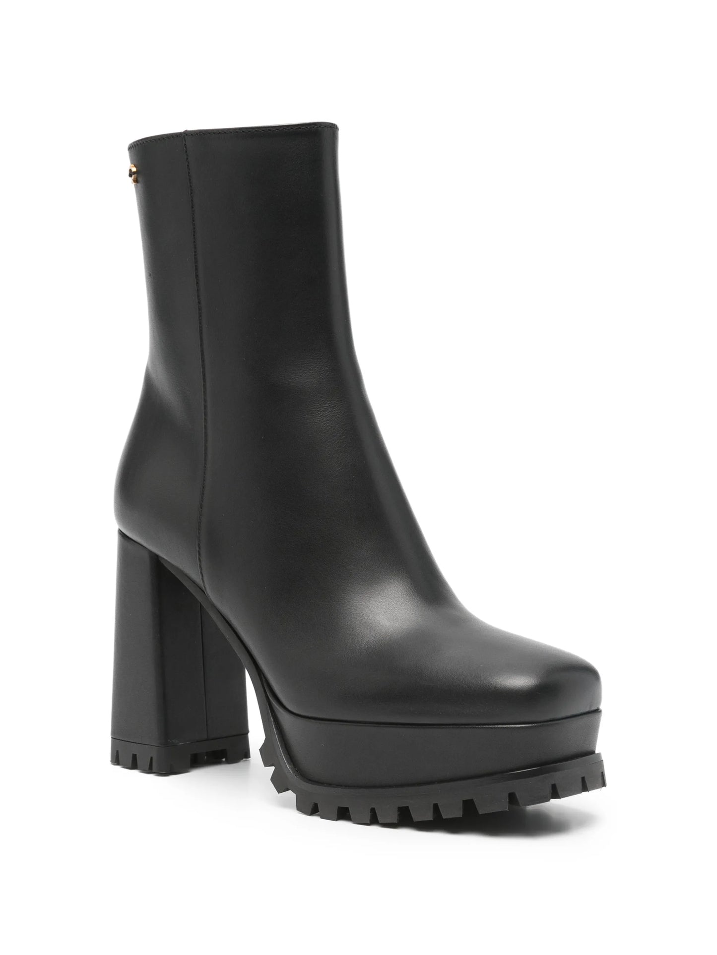 block-heel leather ankle boots