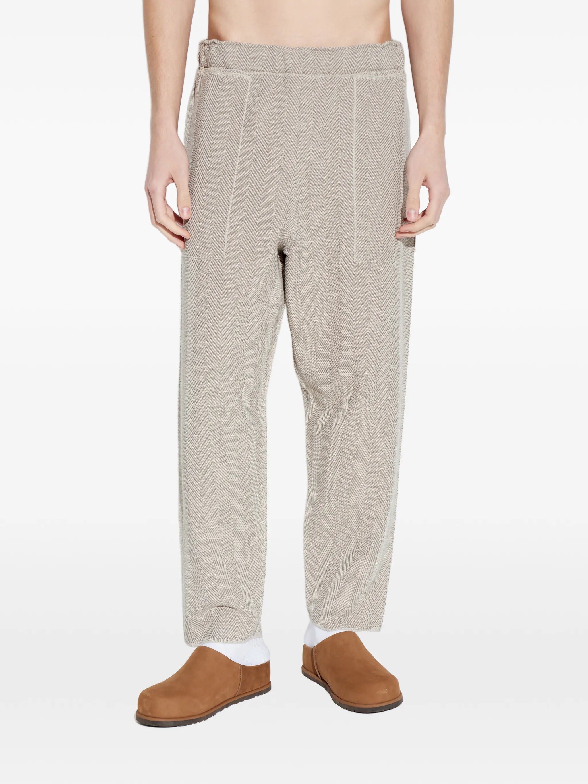 herringbone elasticated trousers