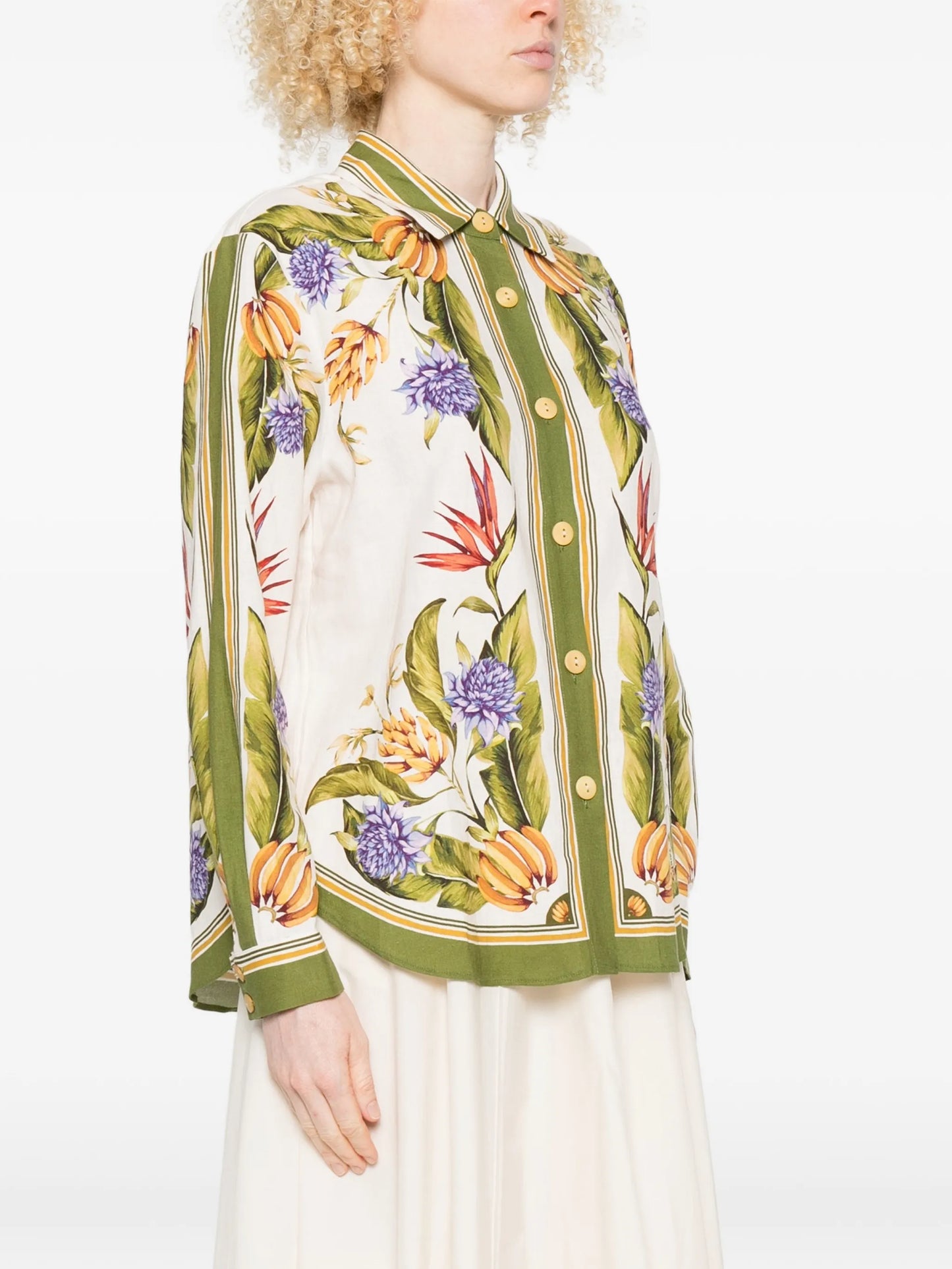 Sand Tropical floral-print shirt