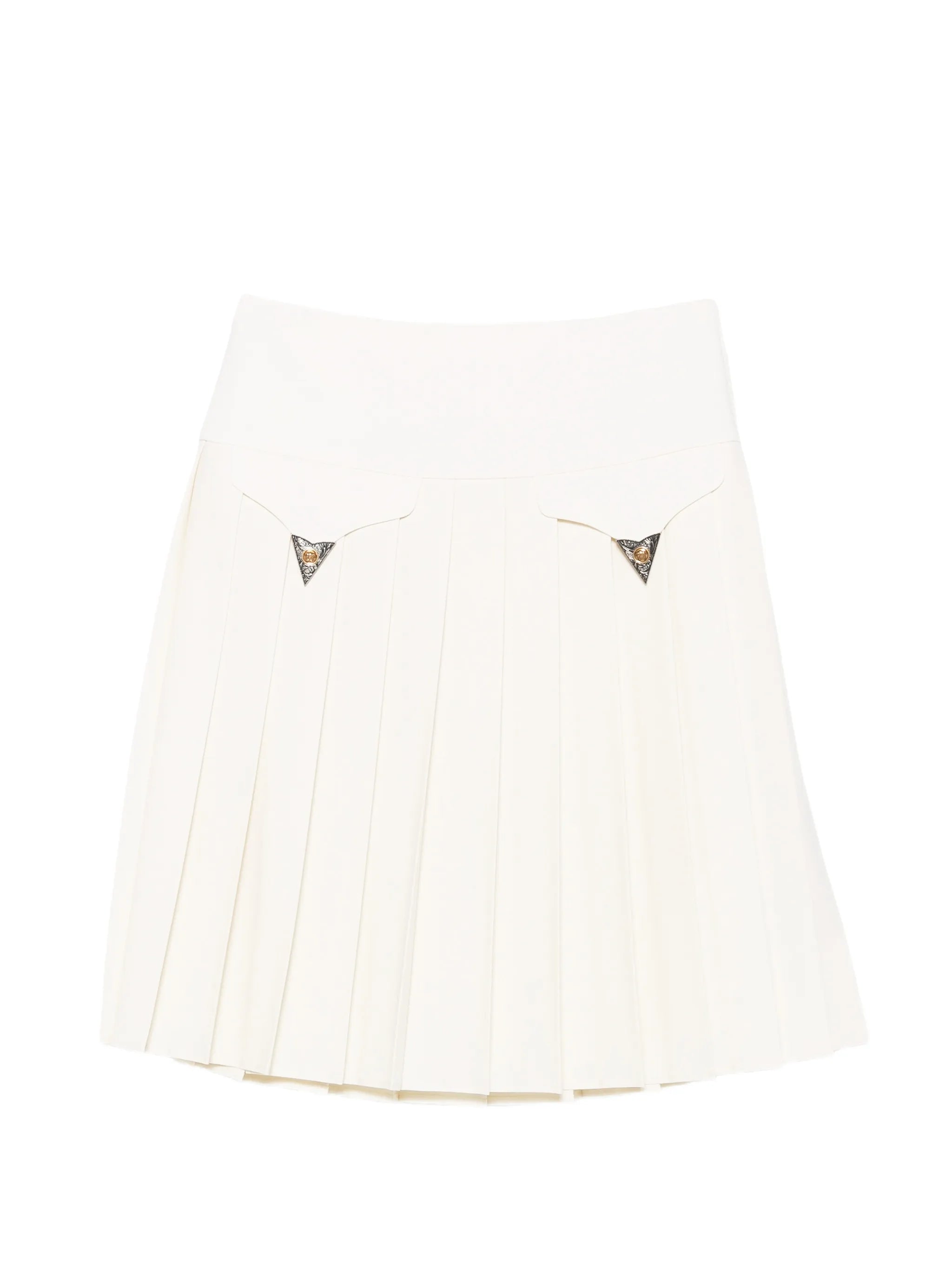 Medusa-head pleated mini skirt