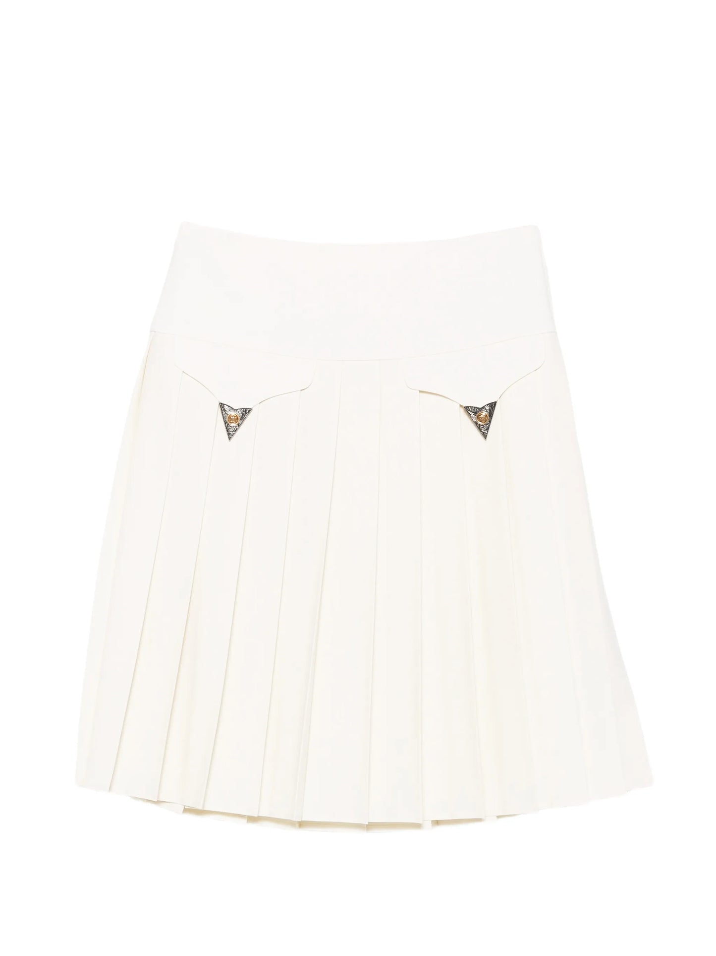 Medusa-head pleated mini skirt
