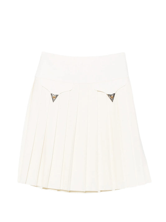 Medusa-head pleated mini skirt