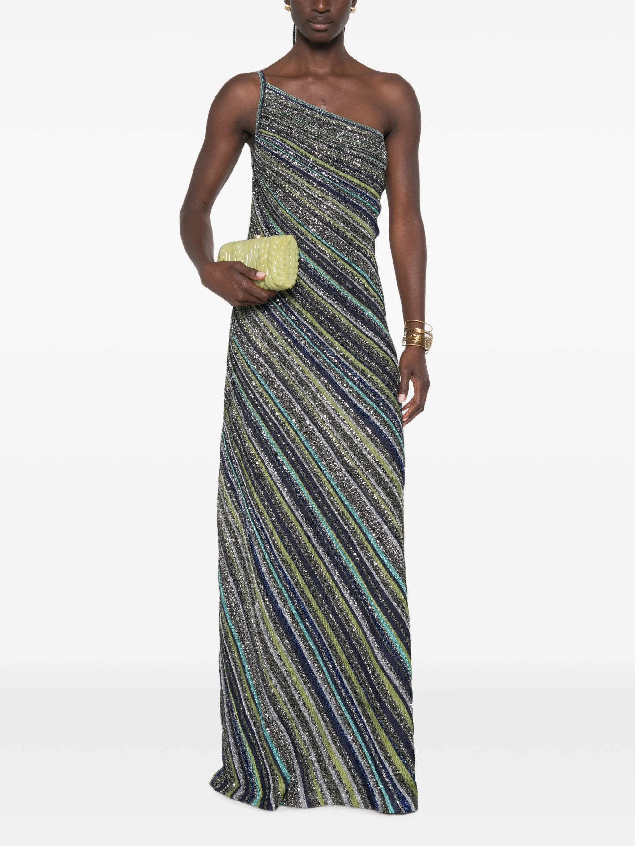 stripe-pattern maxi dress
