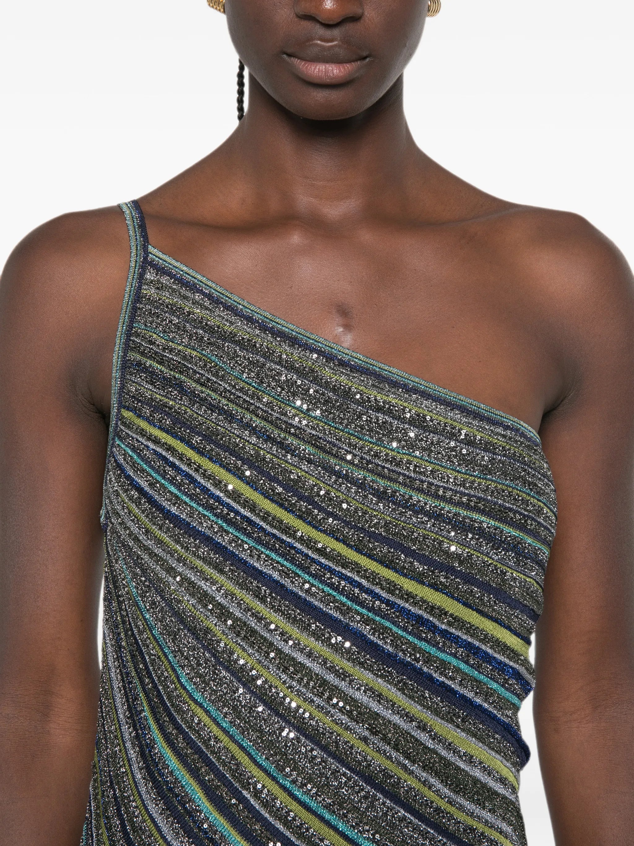stripe-pattern maxi dress