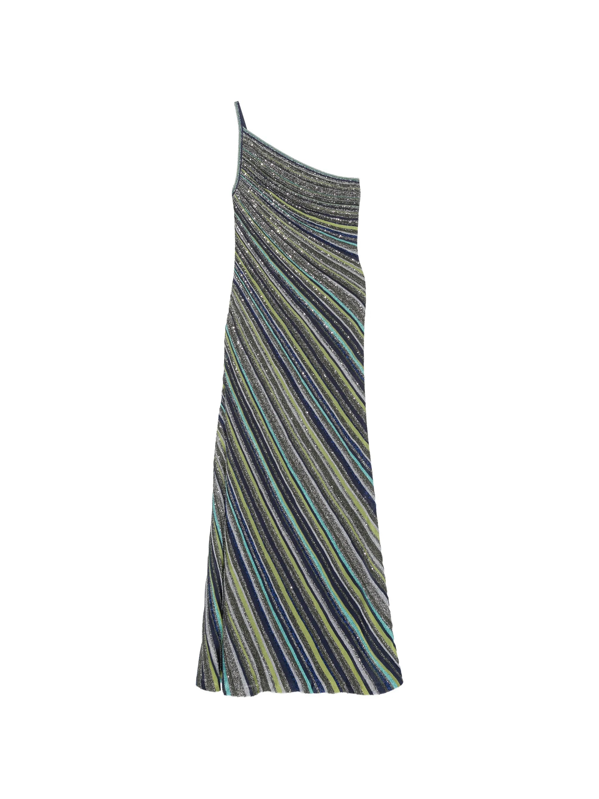 stripe-pattern maxi dress