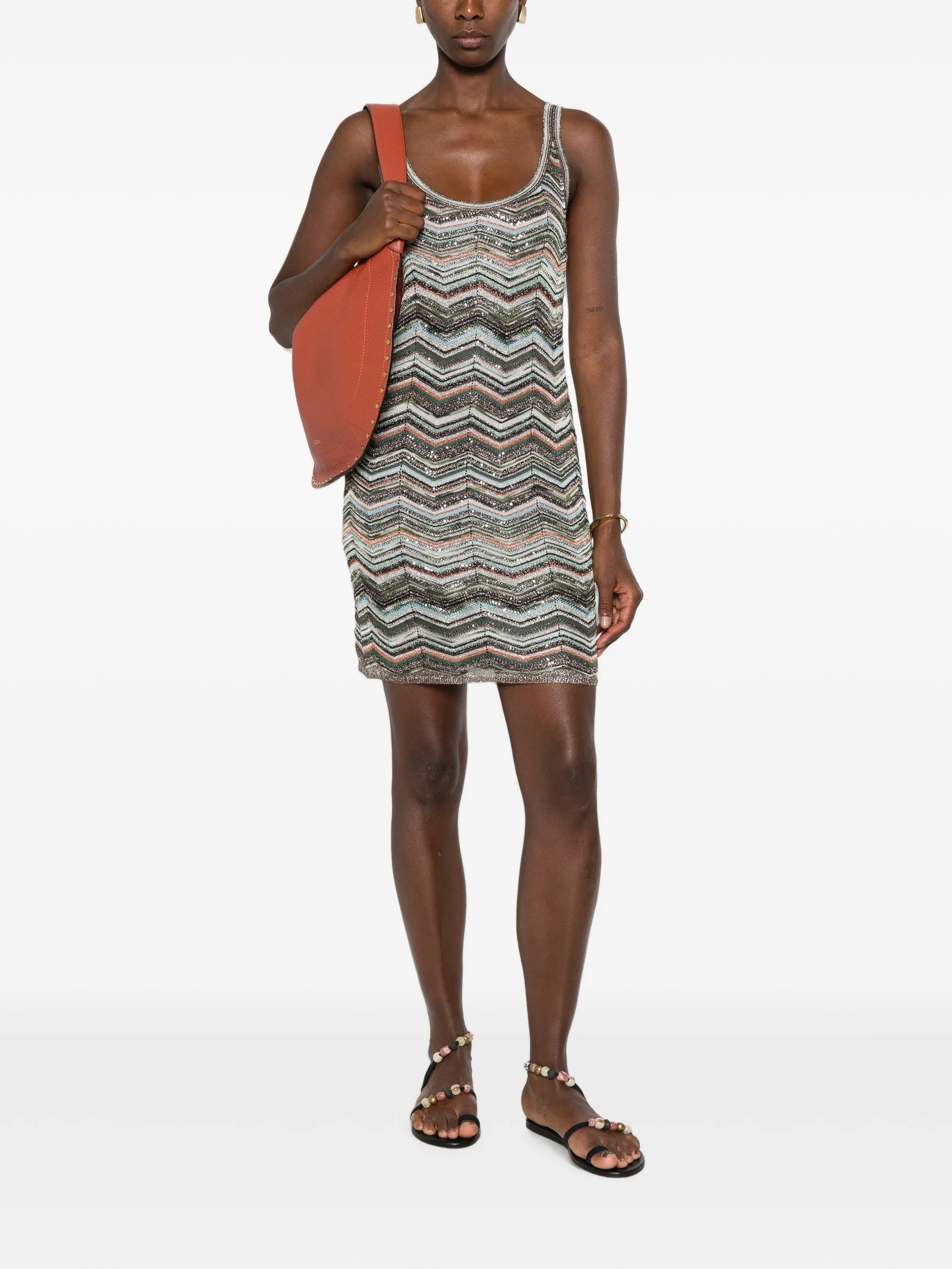 zigzag-knit mini dress
