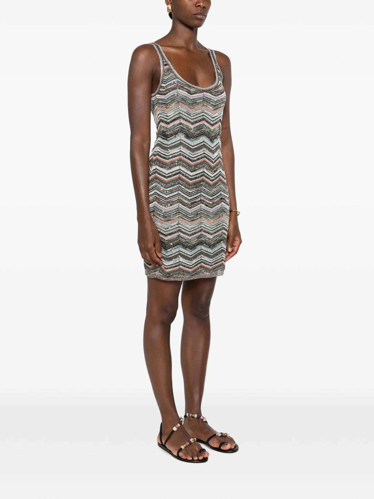 zigzag-knit mini dress