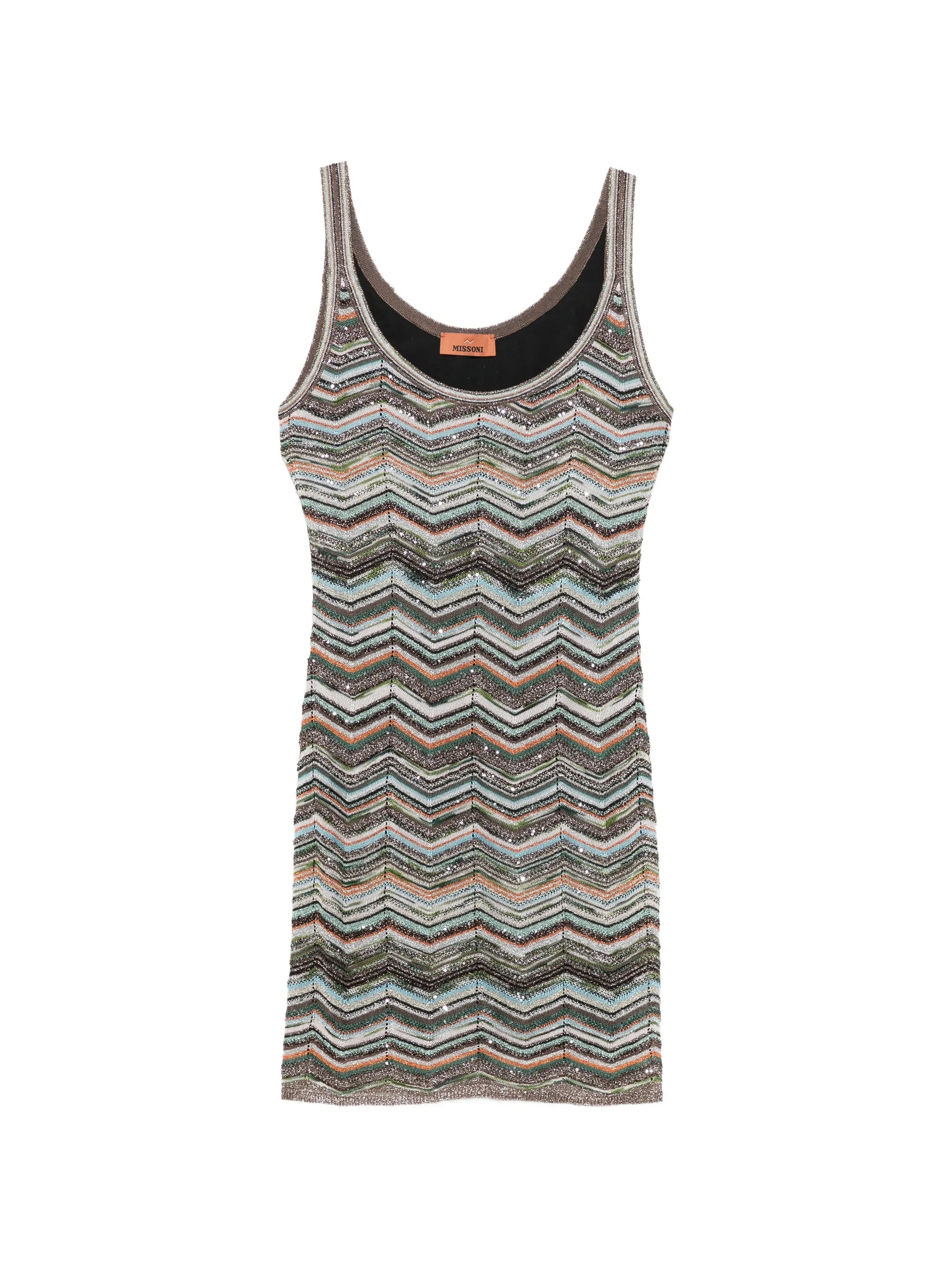 zigzag-knit mini dress