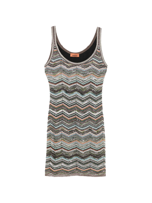 zigzag-knit mini dress