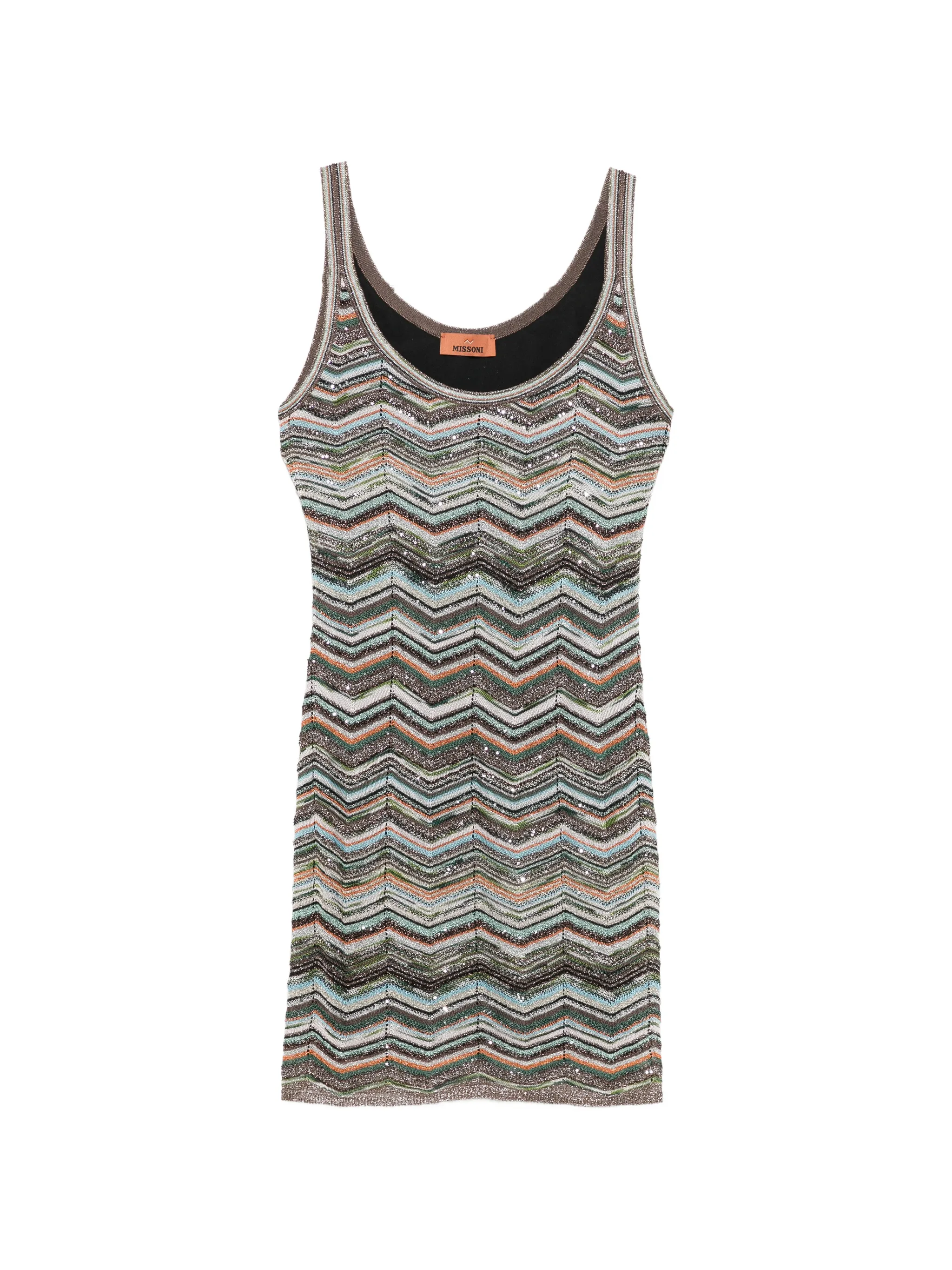 Chevron knit mini dress with sequins