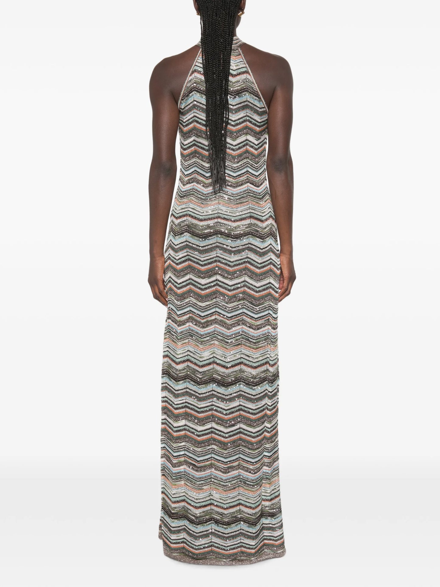 zigzag-pattern maxi dress