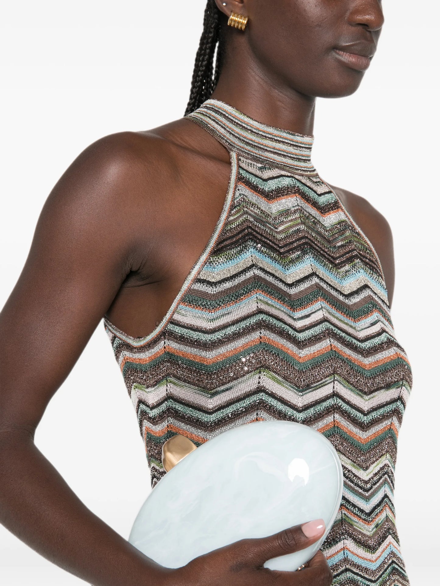 zigzag-pattern maxi dress