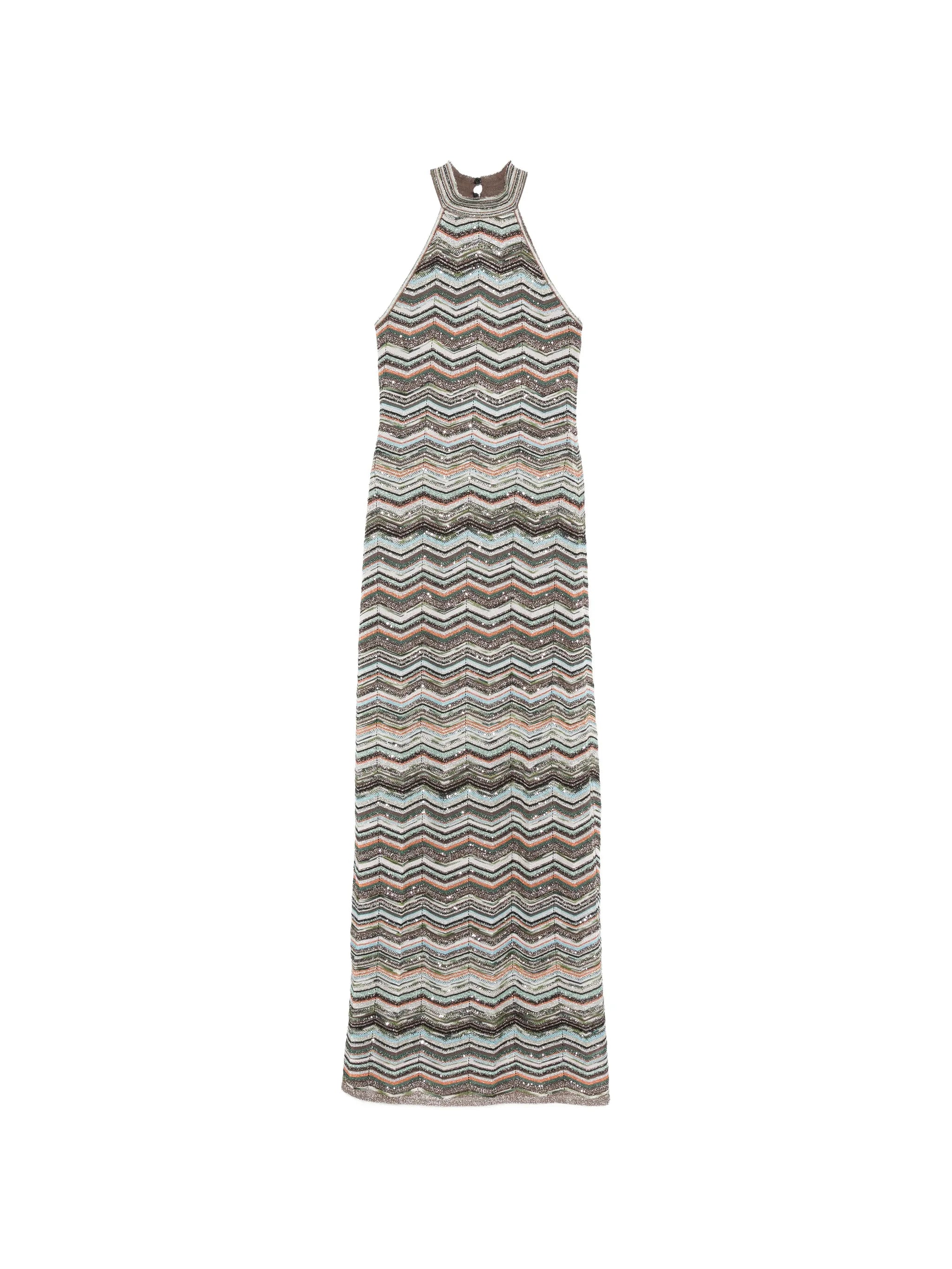 zigzag-pattern maxi dress