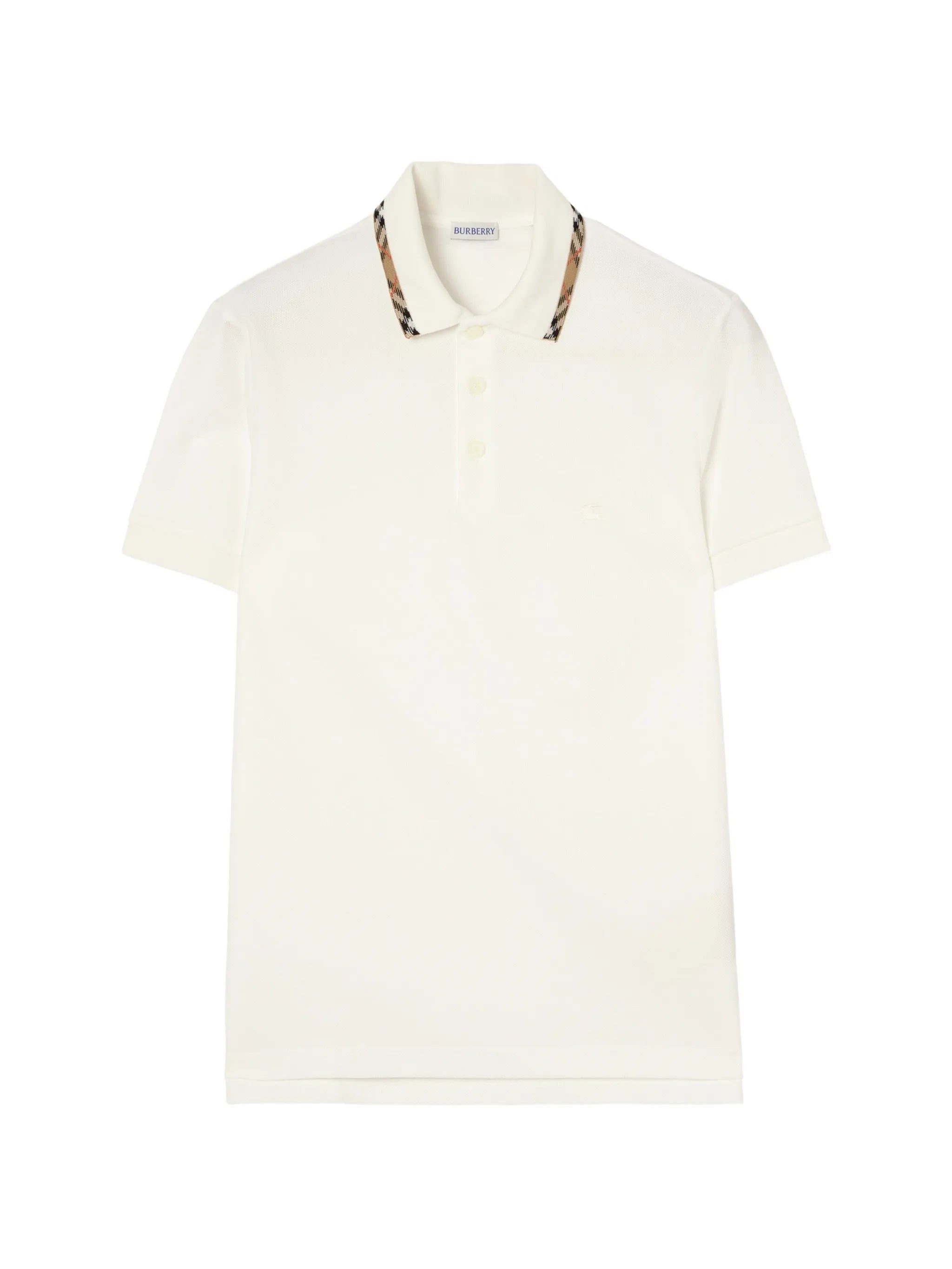 Check-trim cotton polo shirt