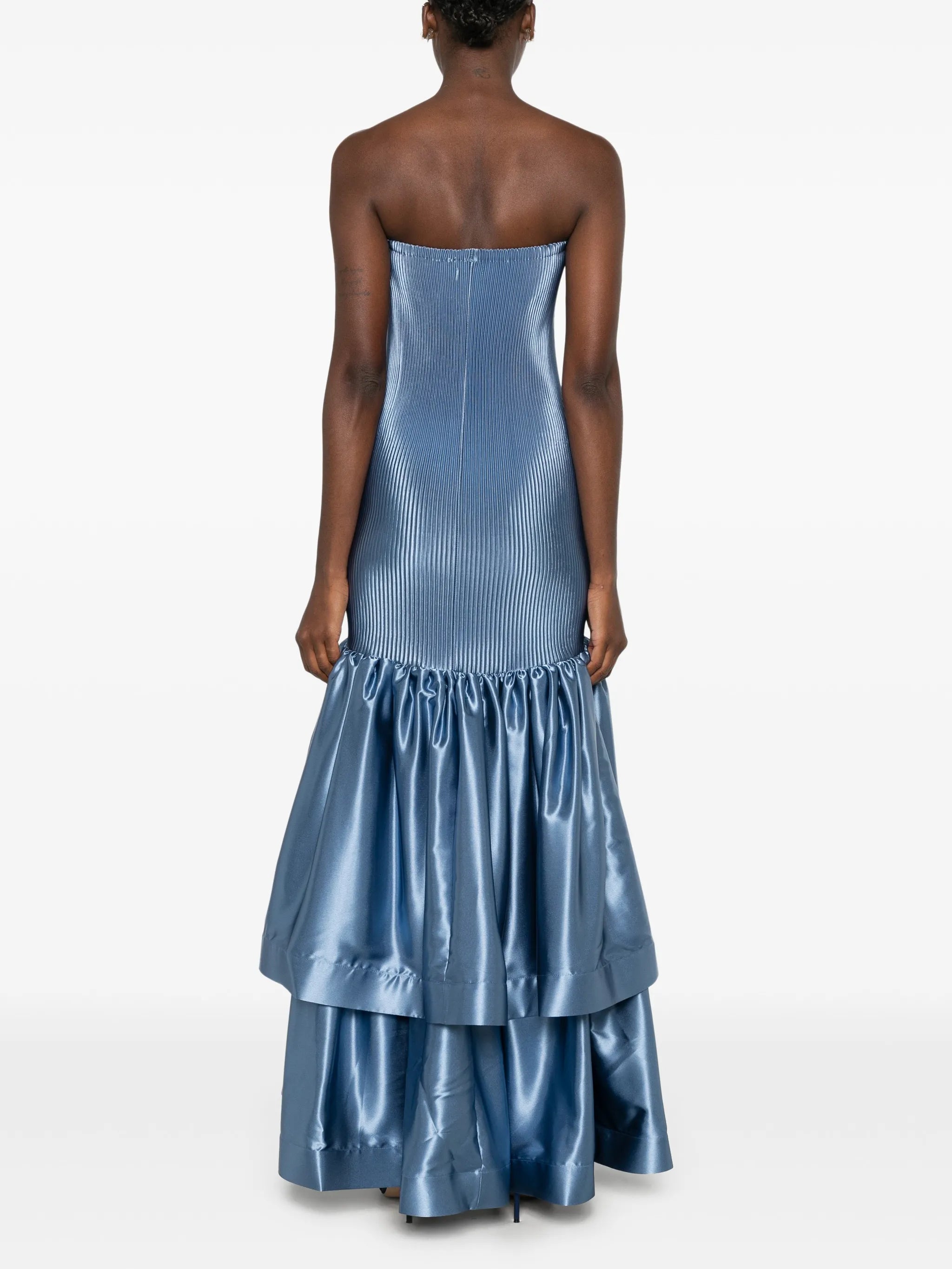 Elevate pleated tiered maxi dress
