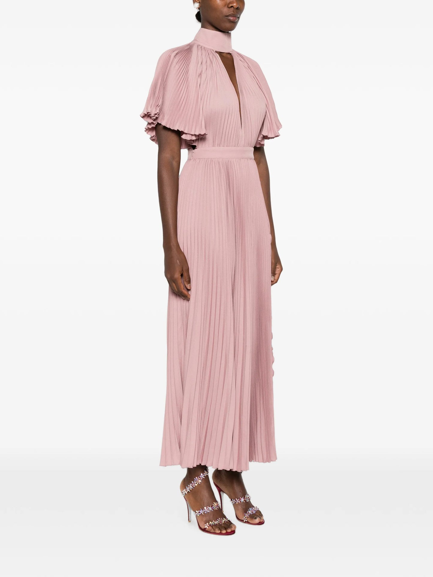 Anais pleated midi dress