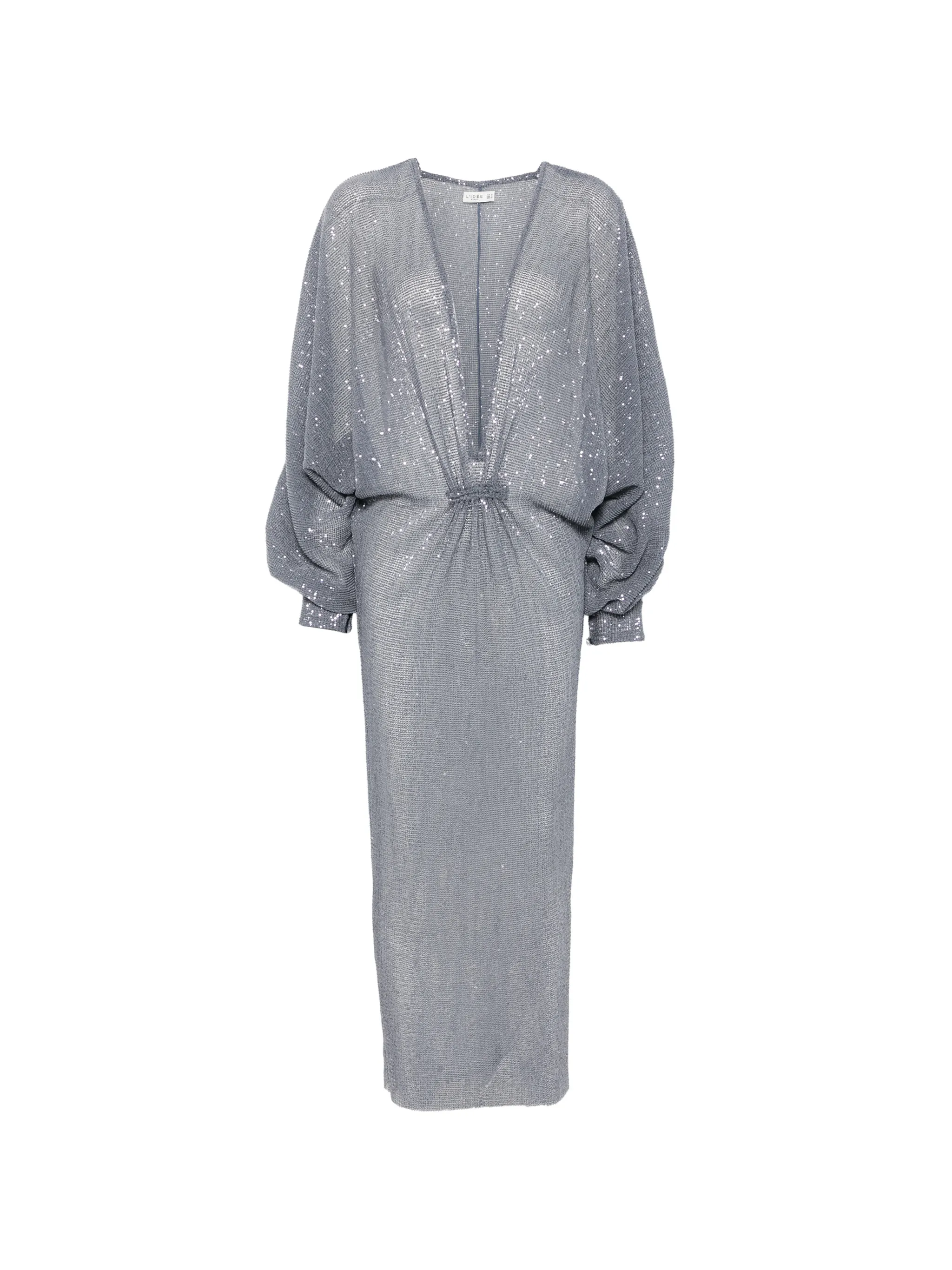 Experimental sequin-embellished maxi dress
