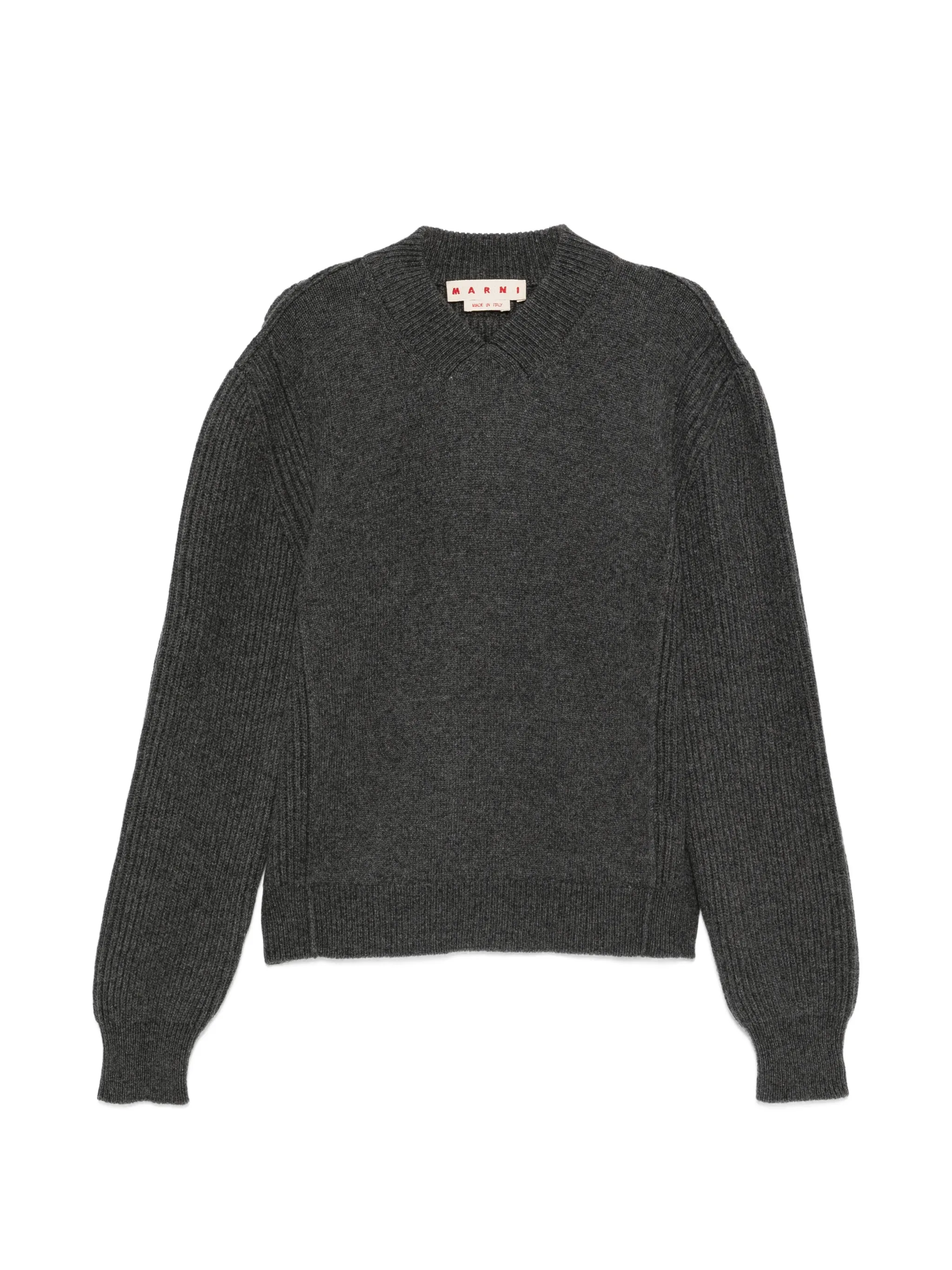 logo-patch V-neck sweater