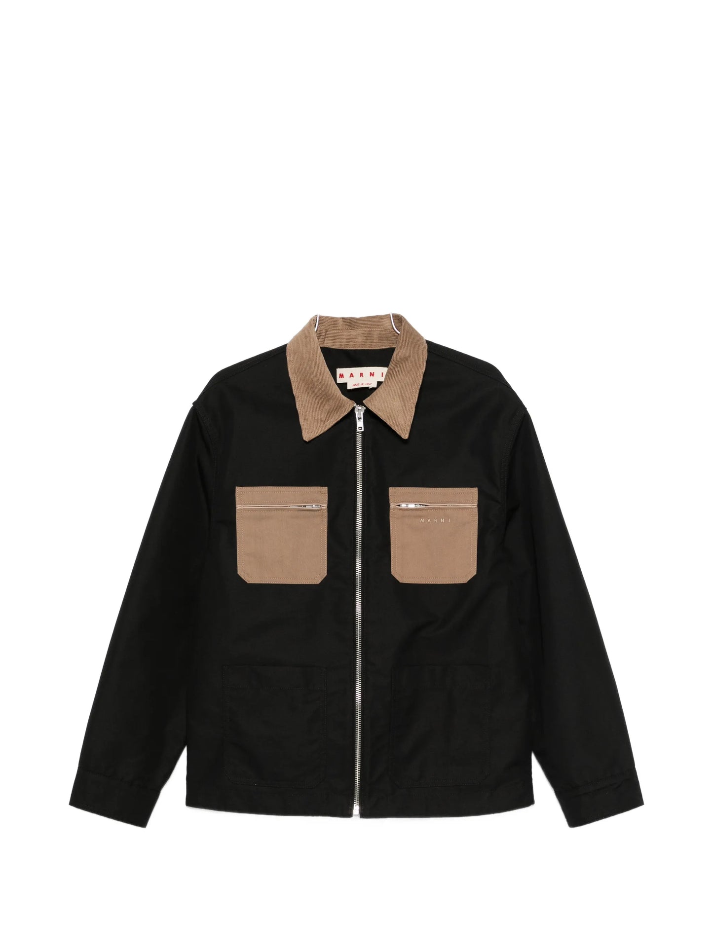 contrast-collar patch-pocket jacket