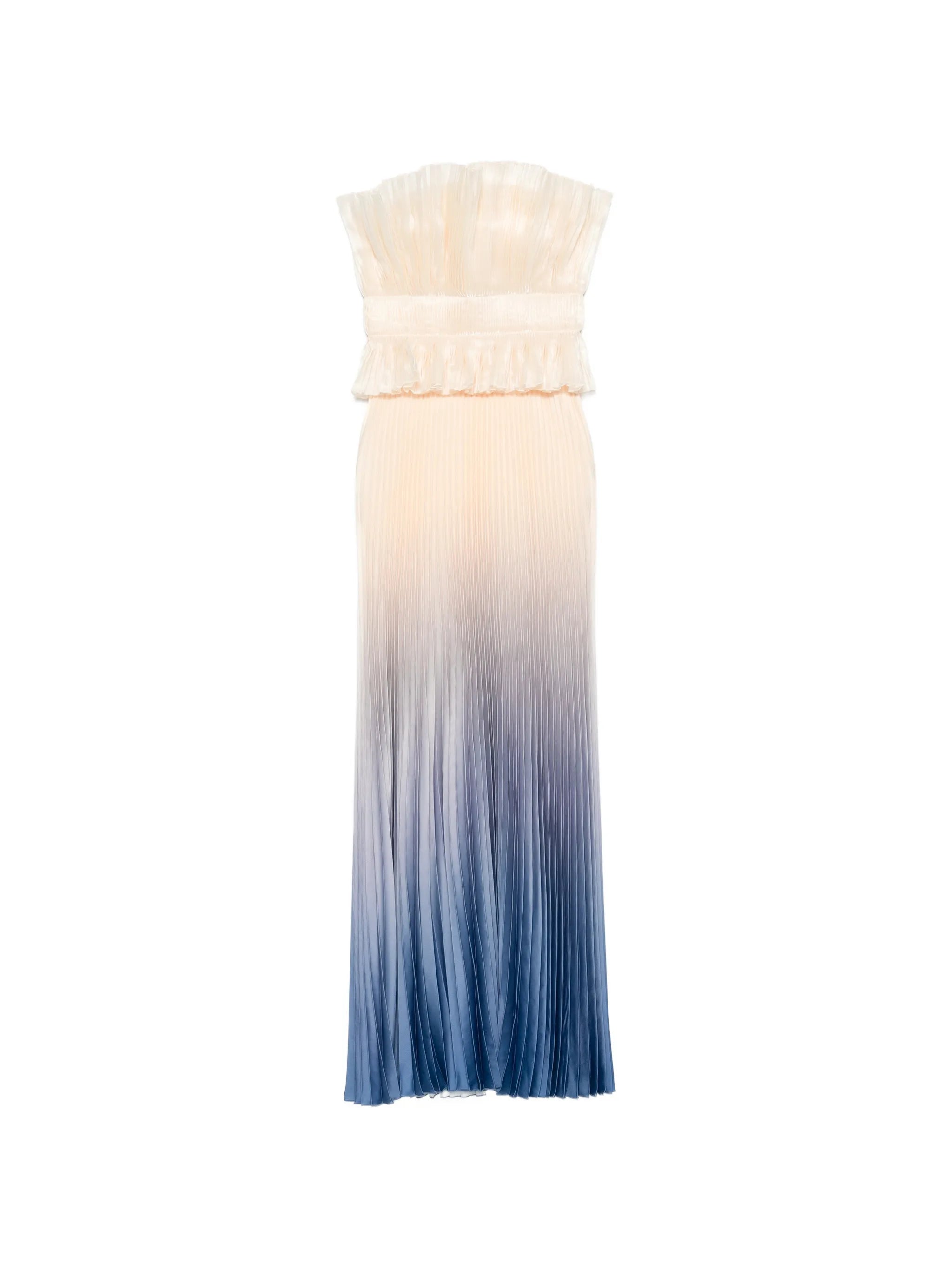 Masquerade pleated maxi dress