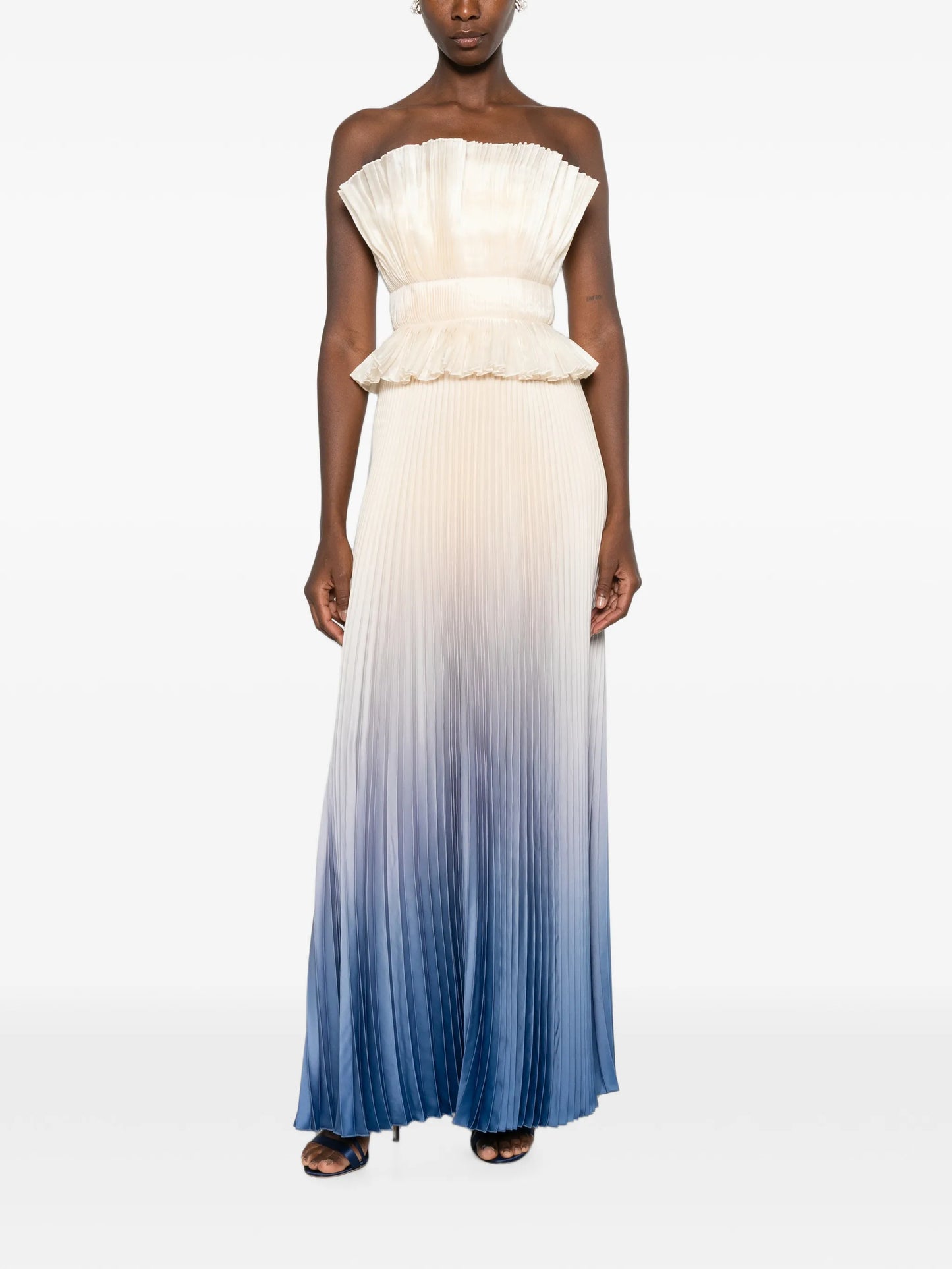 Masquerade pleated maxi dress