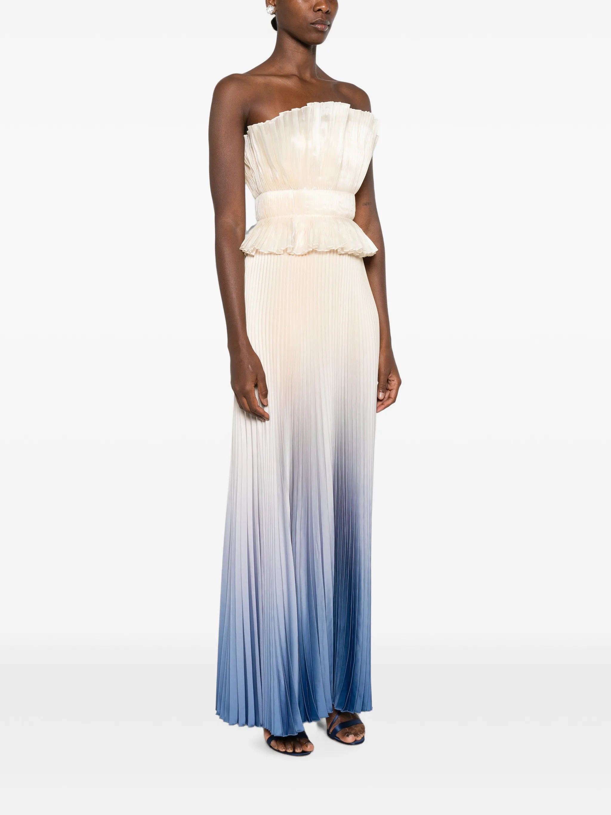 Masquerade pleated maxi dress