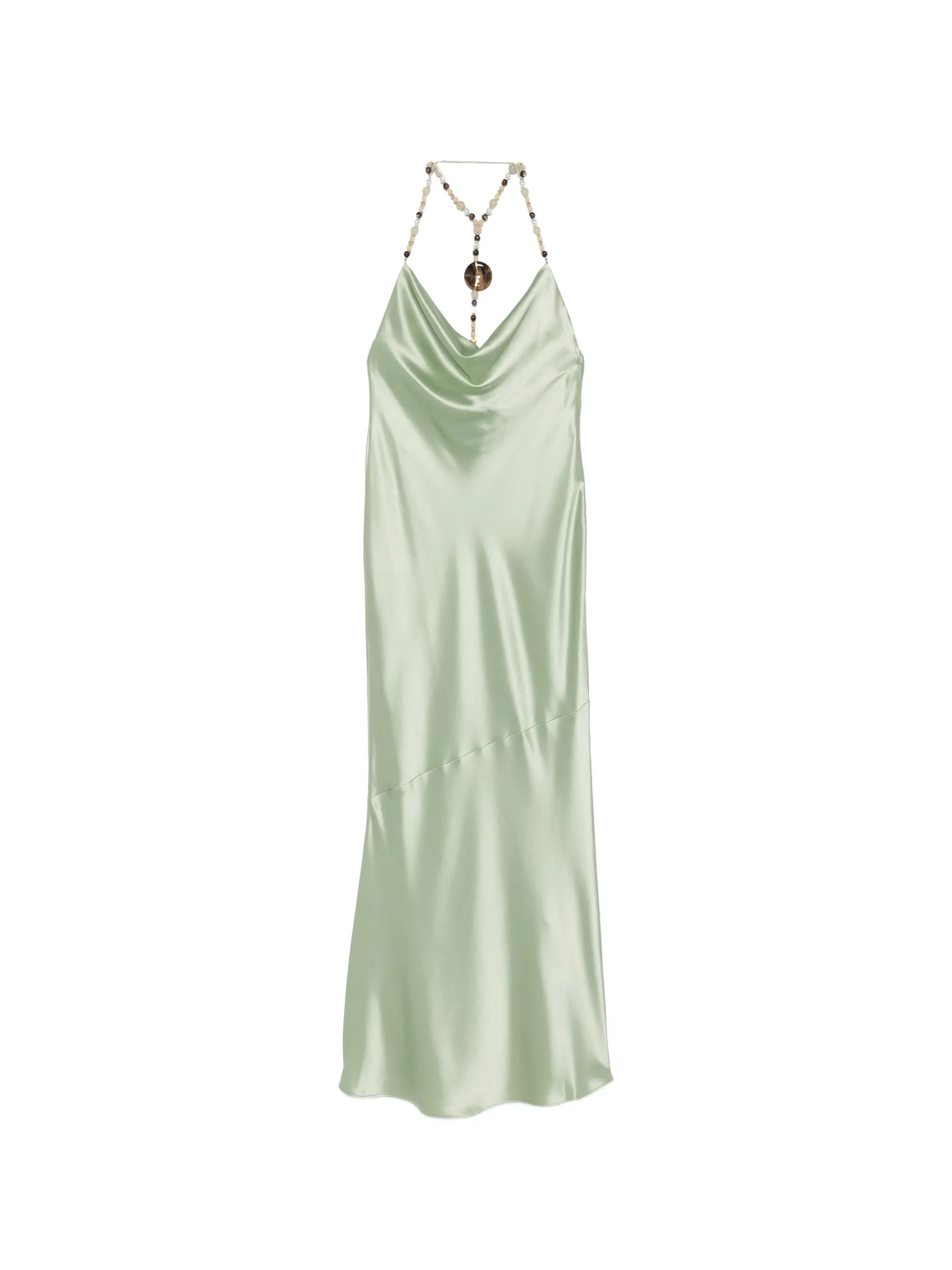 Odalis bead-embellished cowl-neck maxi dress