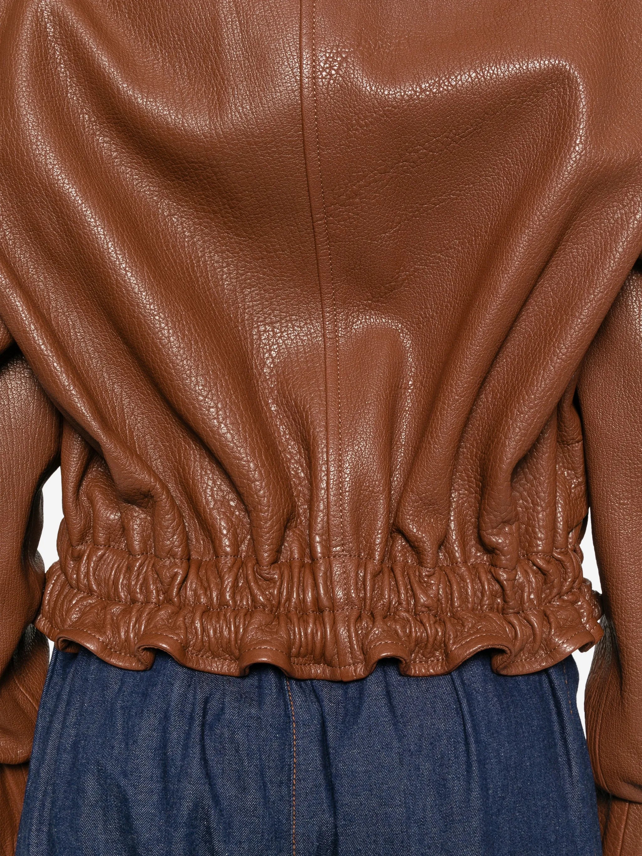 Frankie pebbled leather jacket