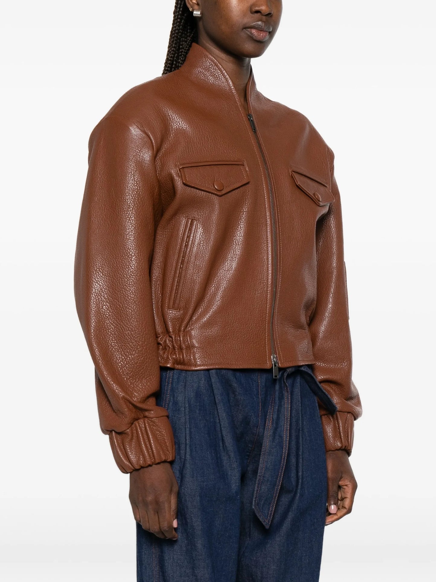 Frankie pebbled leather jacket