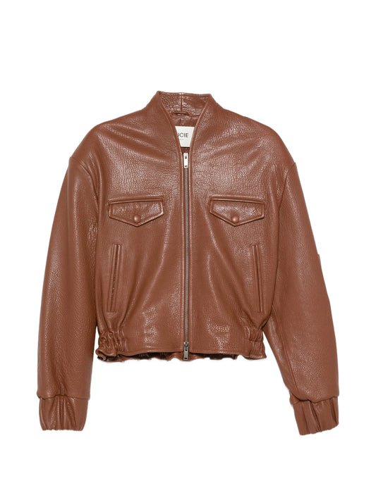 Frankie pebbled leather jacket