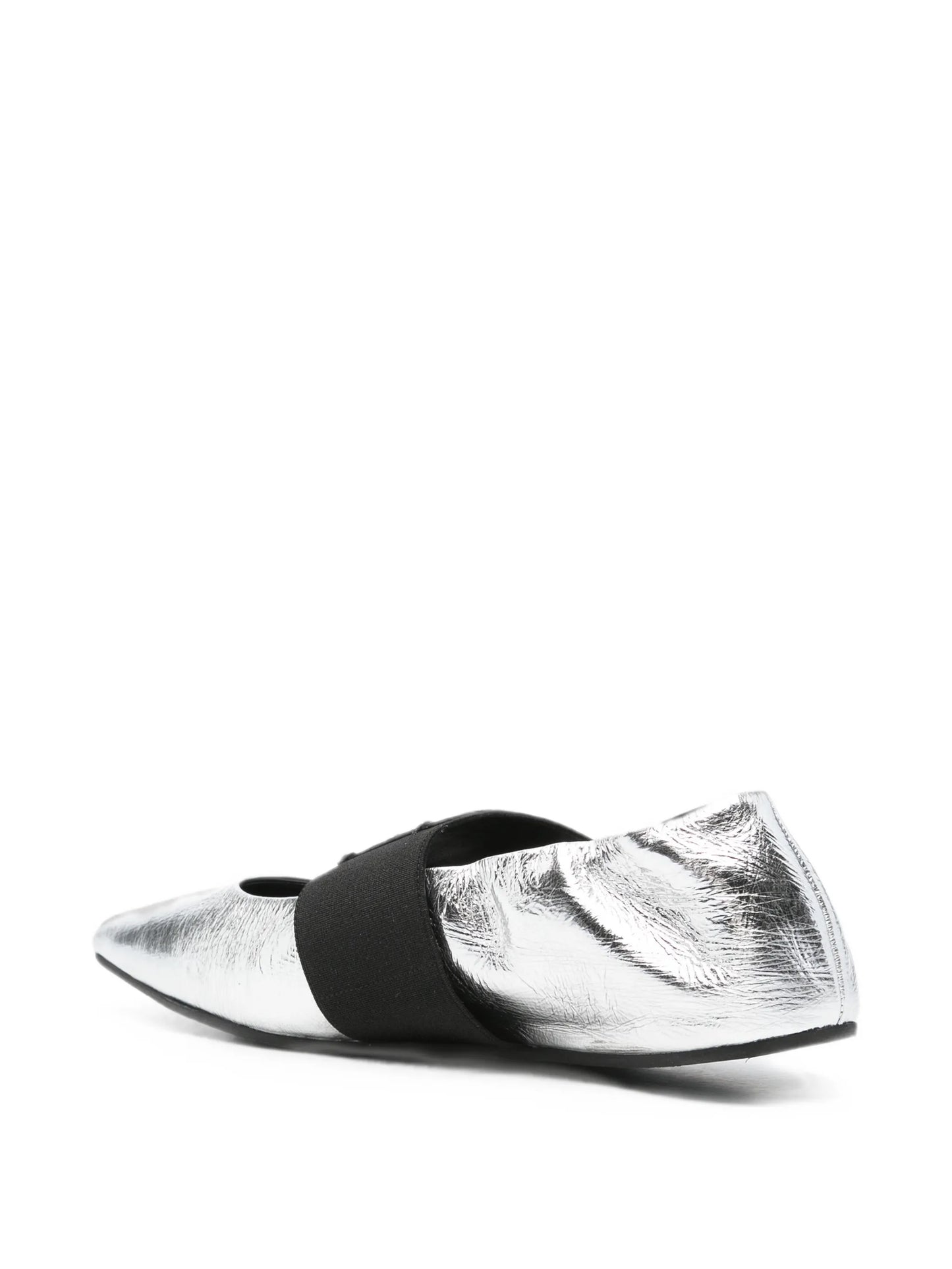 Crush logo-patch ballet flats