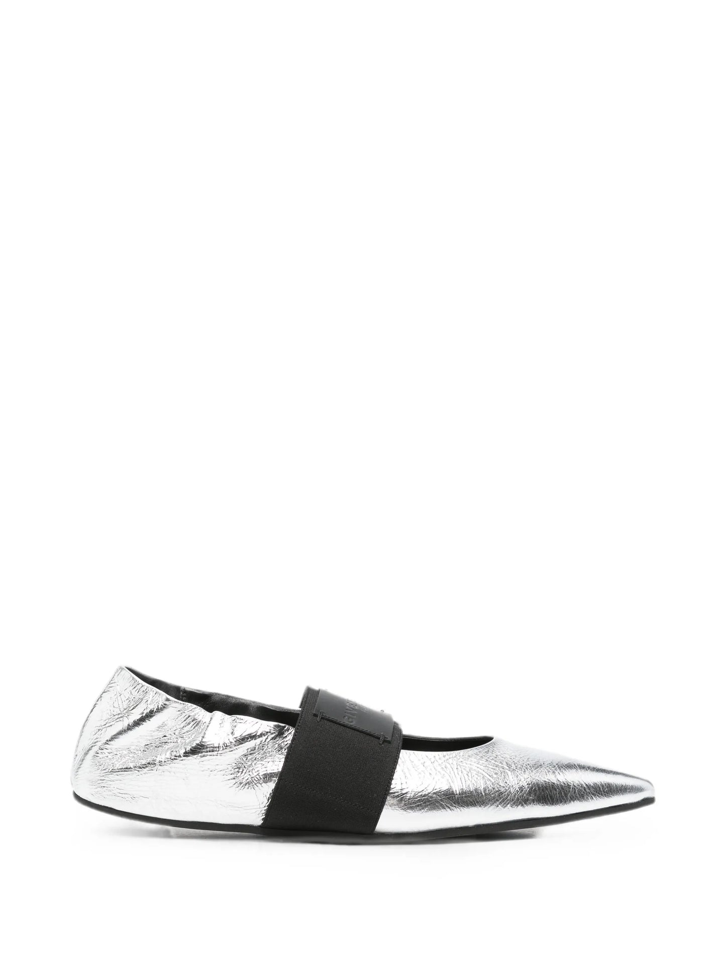 Crush logo-patch ballet flats