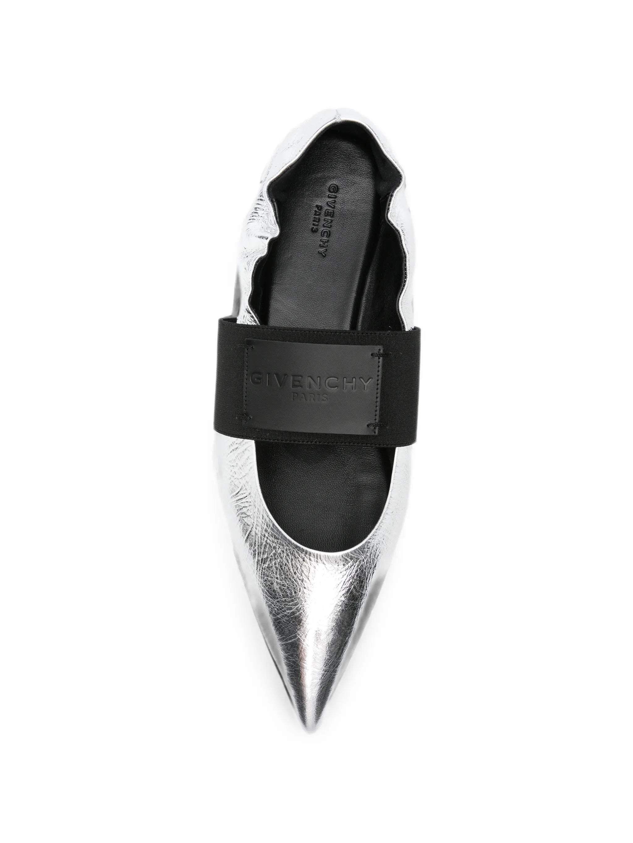Crush logo-patch ballet flats