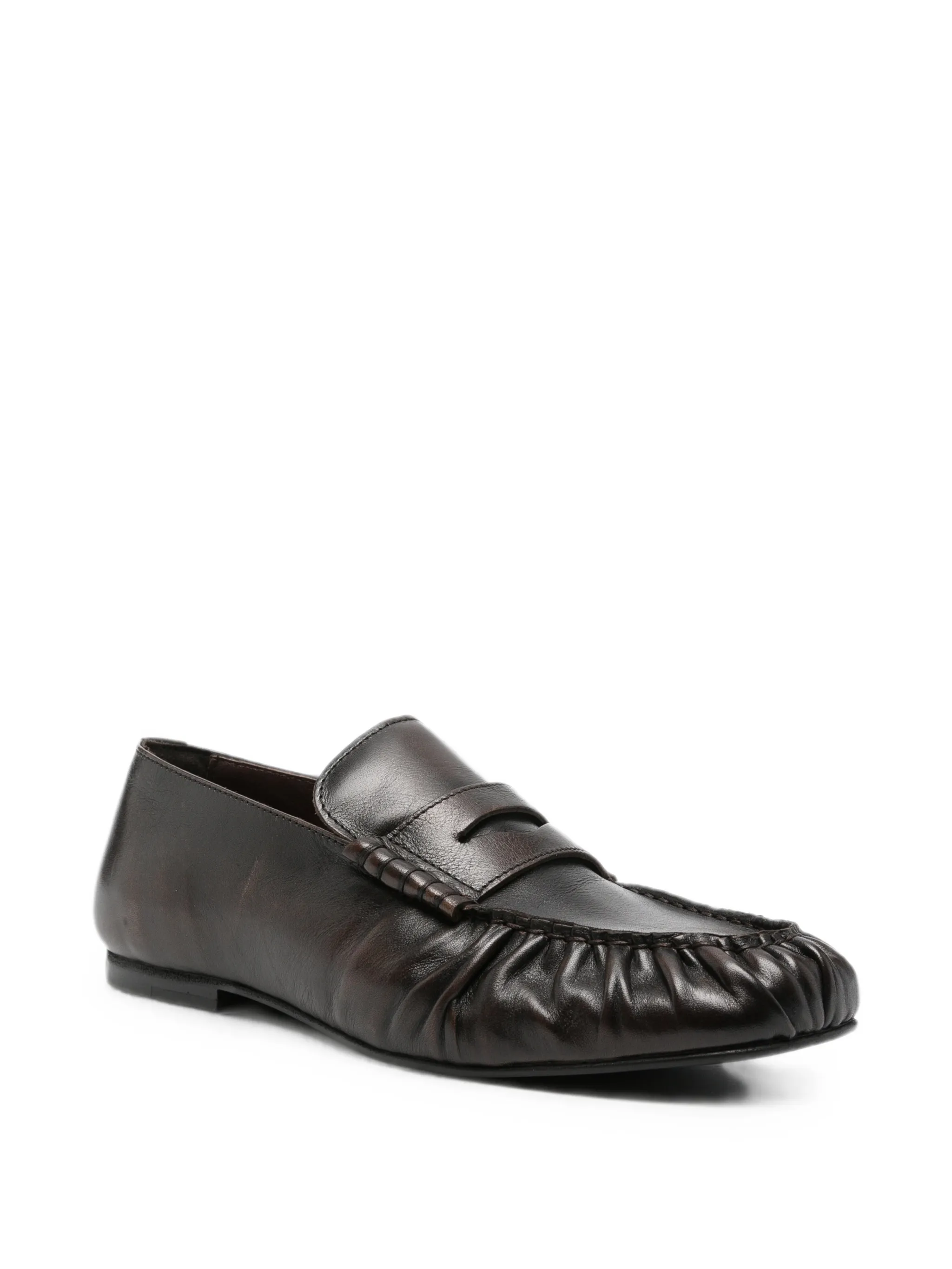 Aven vintage effect leather loafers