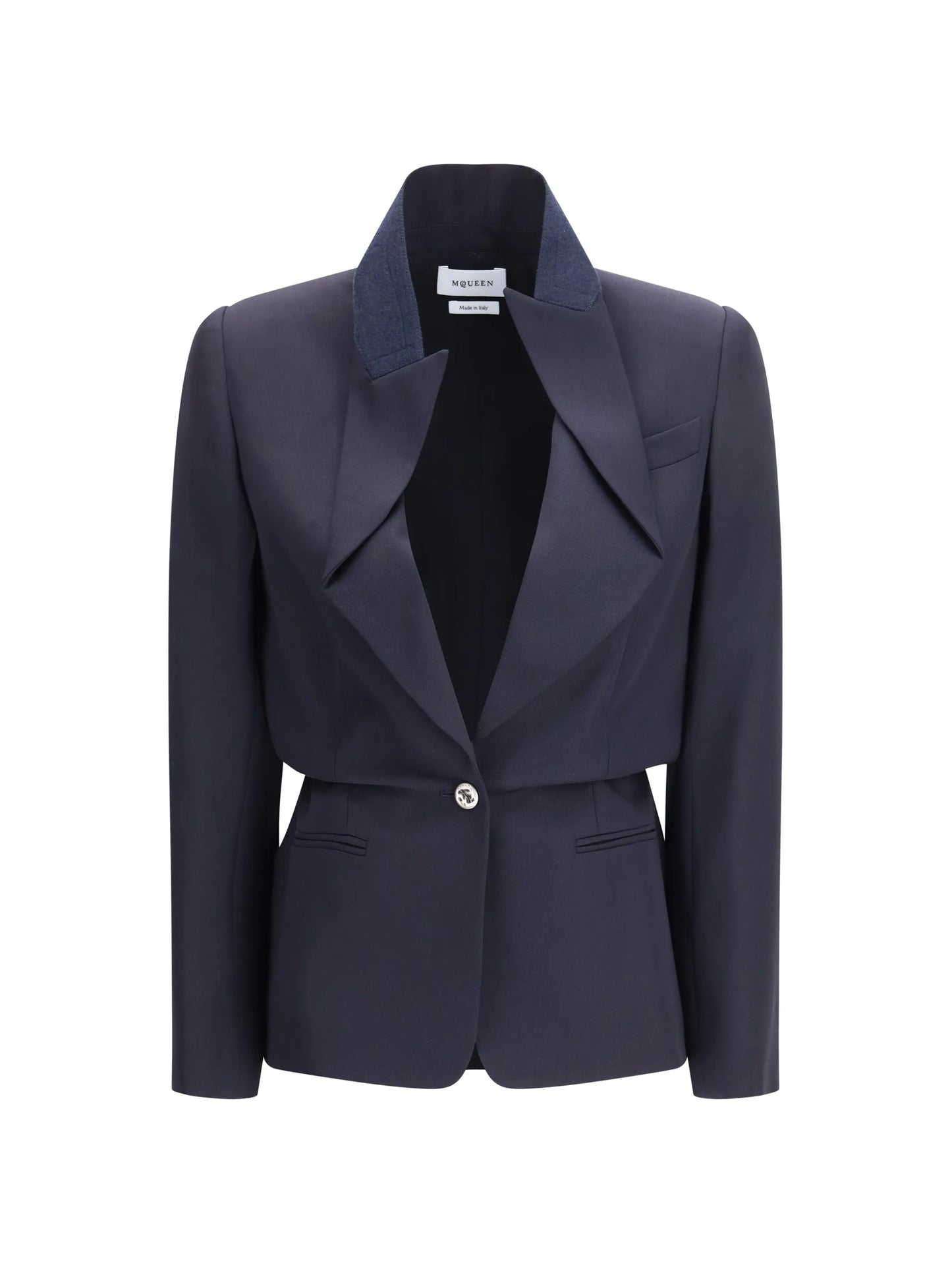 folded-lapel single-breasted jacket