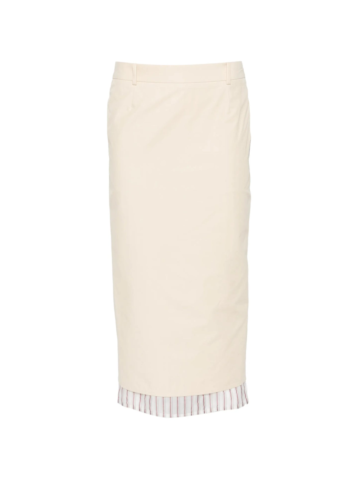 striped-hem midi skirt