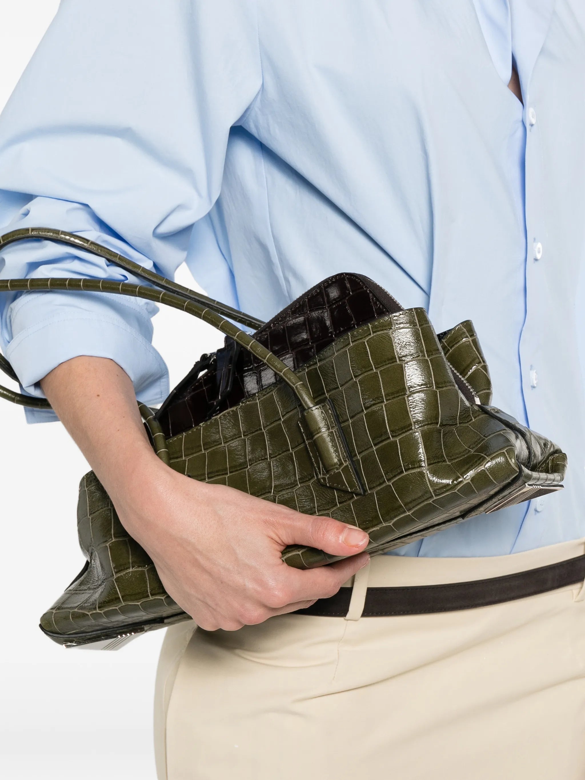 small La Passeggiata crocodile-effect top-handle shoulder bag