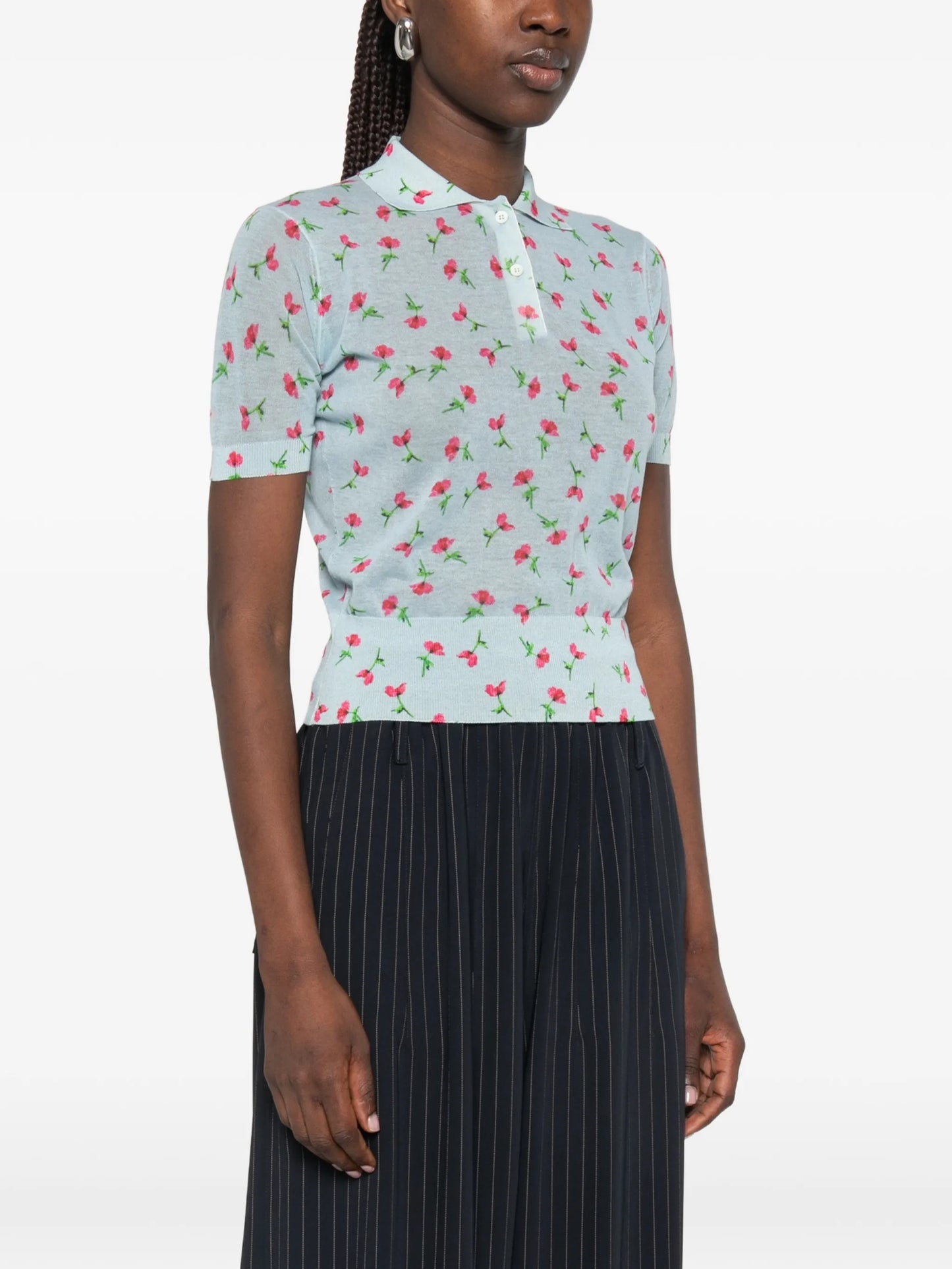 floral polo top