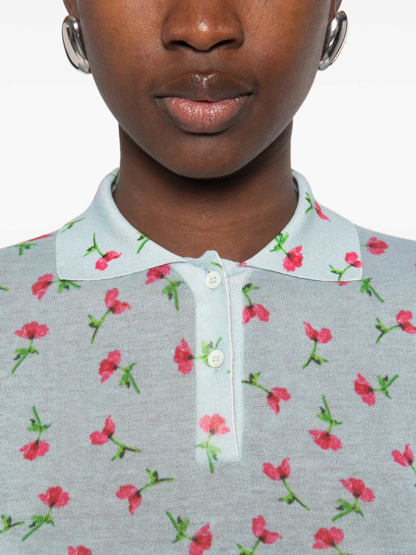 floral polo top