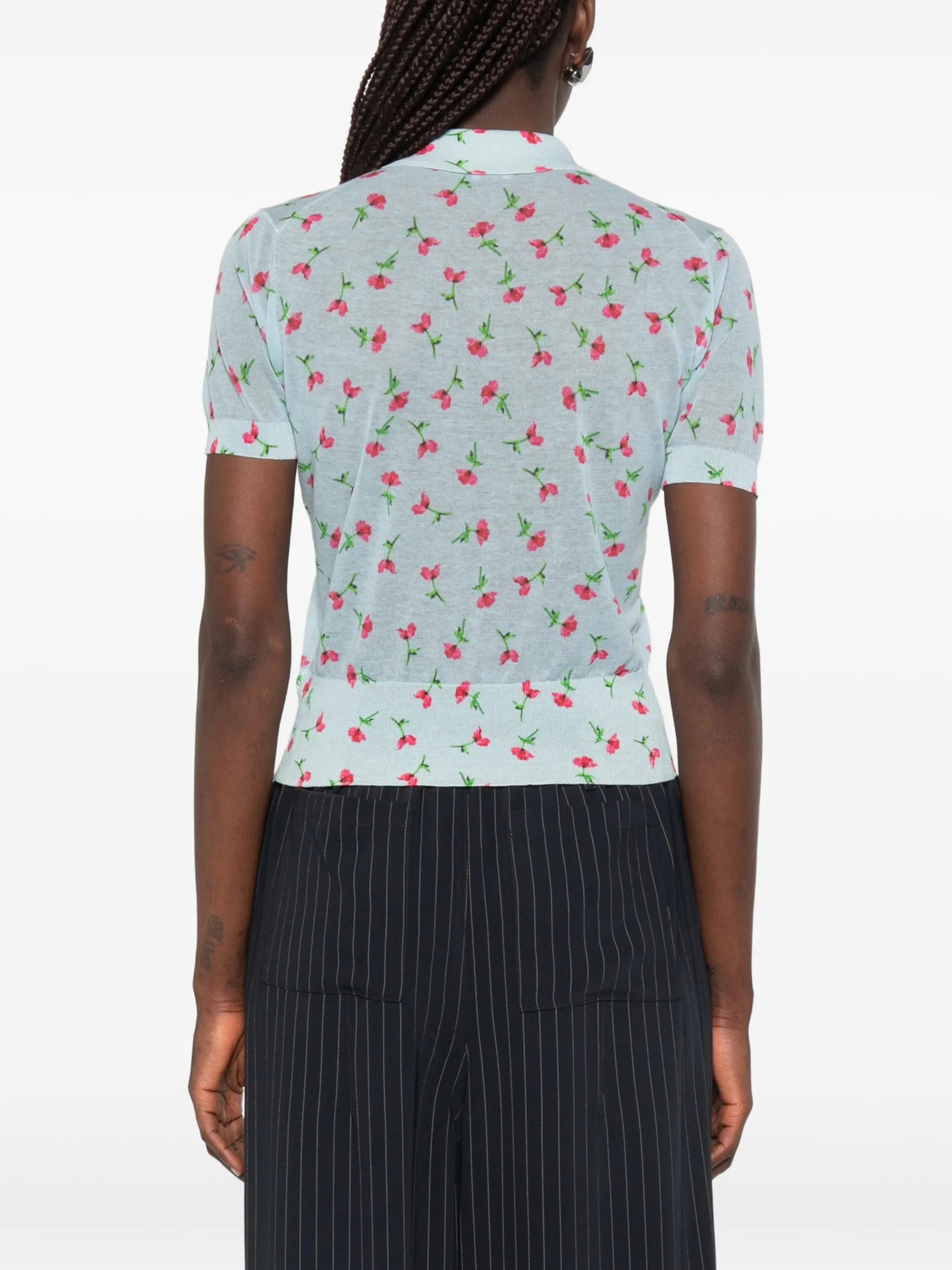 floral polo top