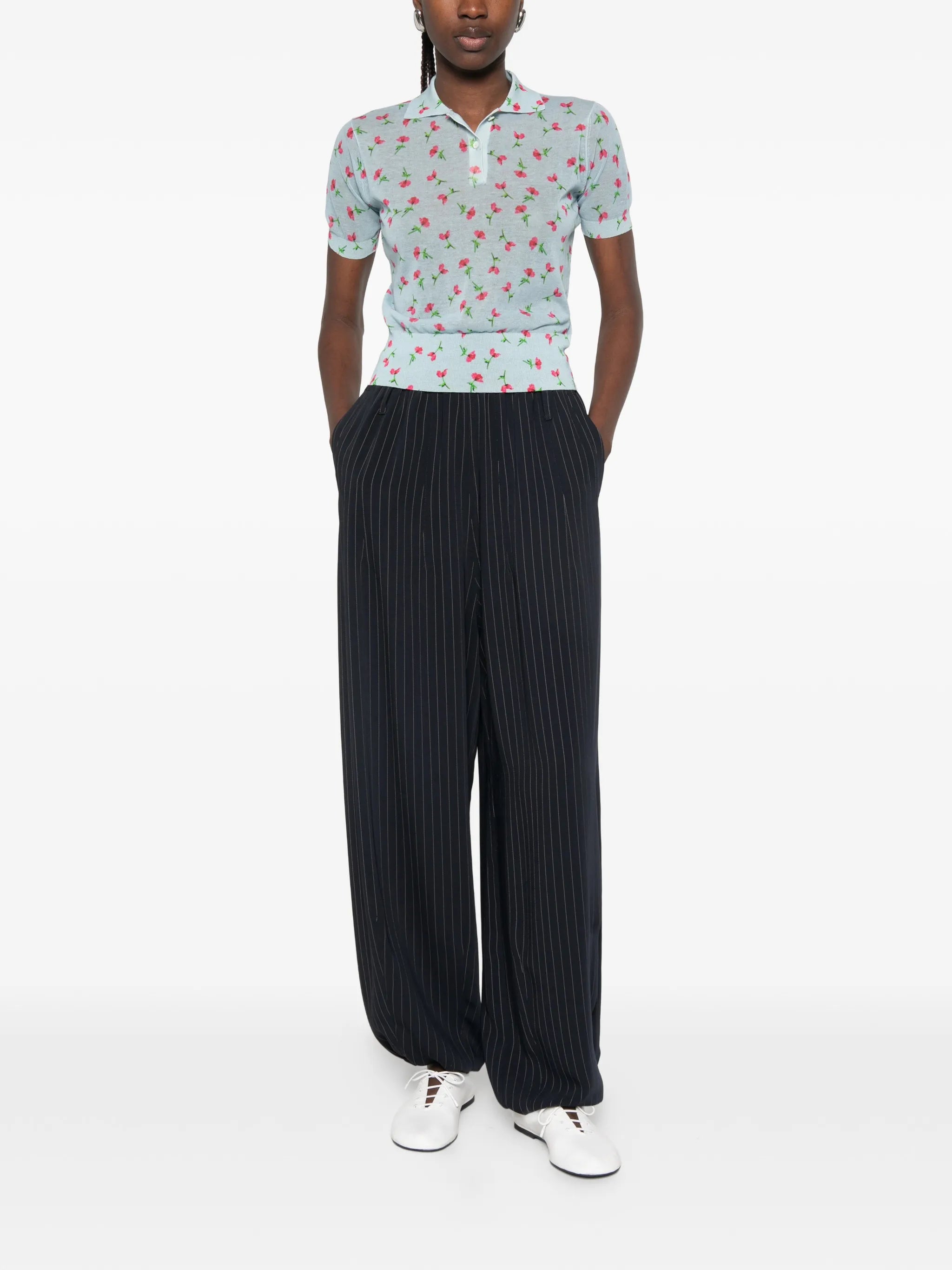 floral polo top