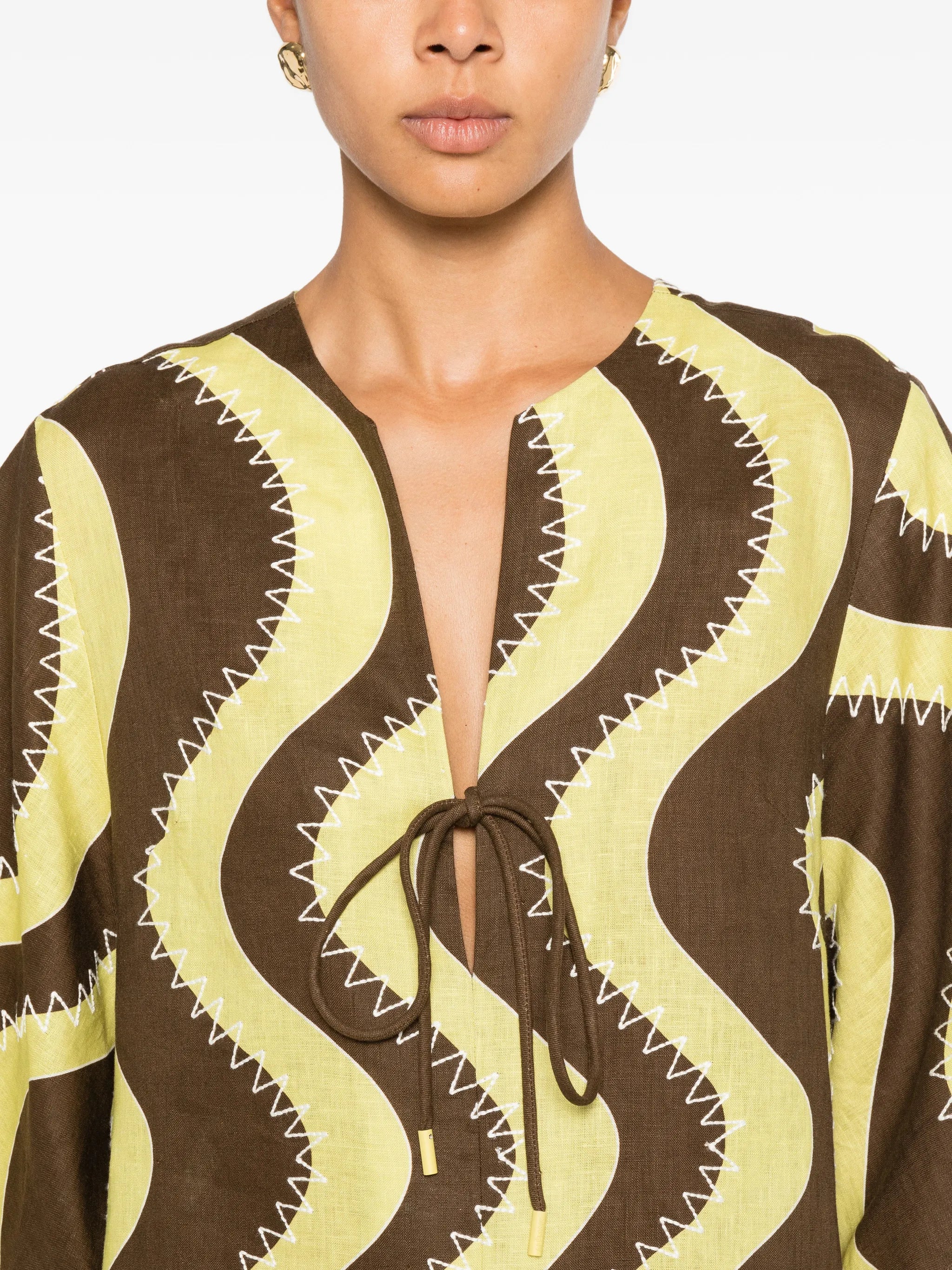 Frankie wave-print mini dress