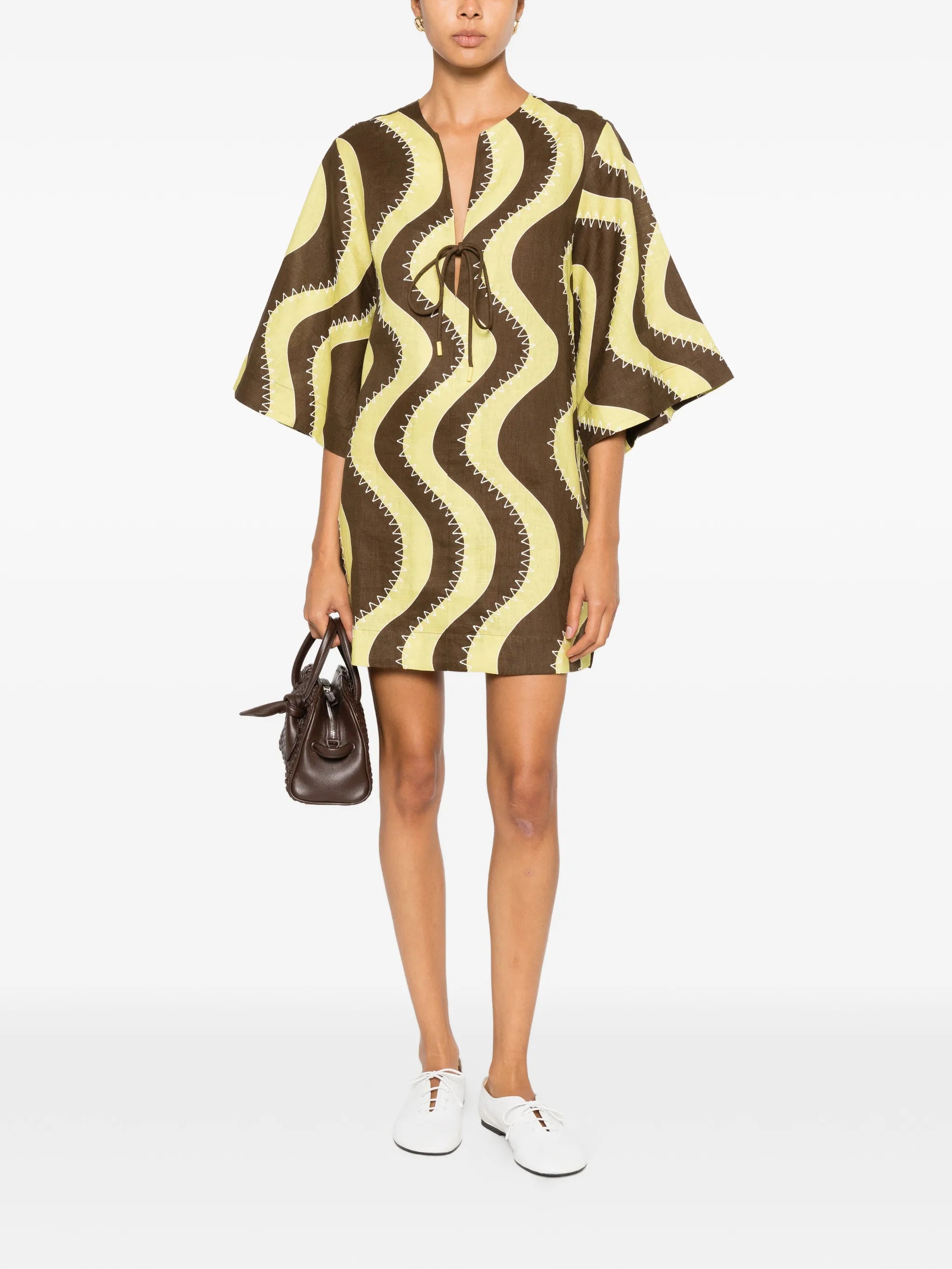 Frankie wave-print mini dress