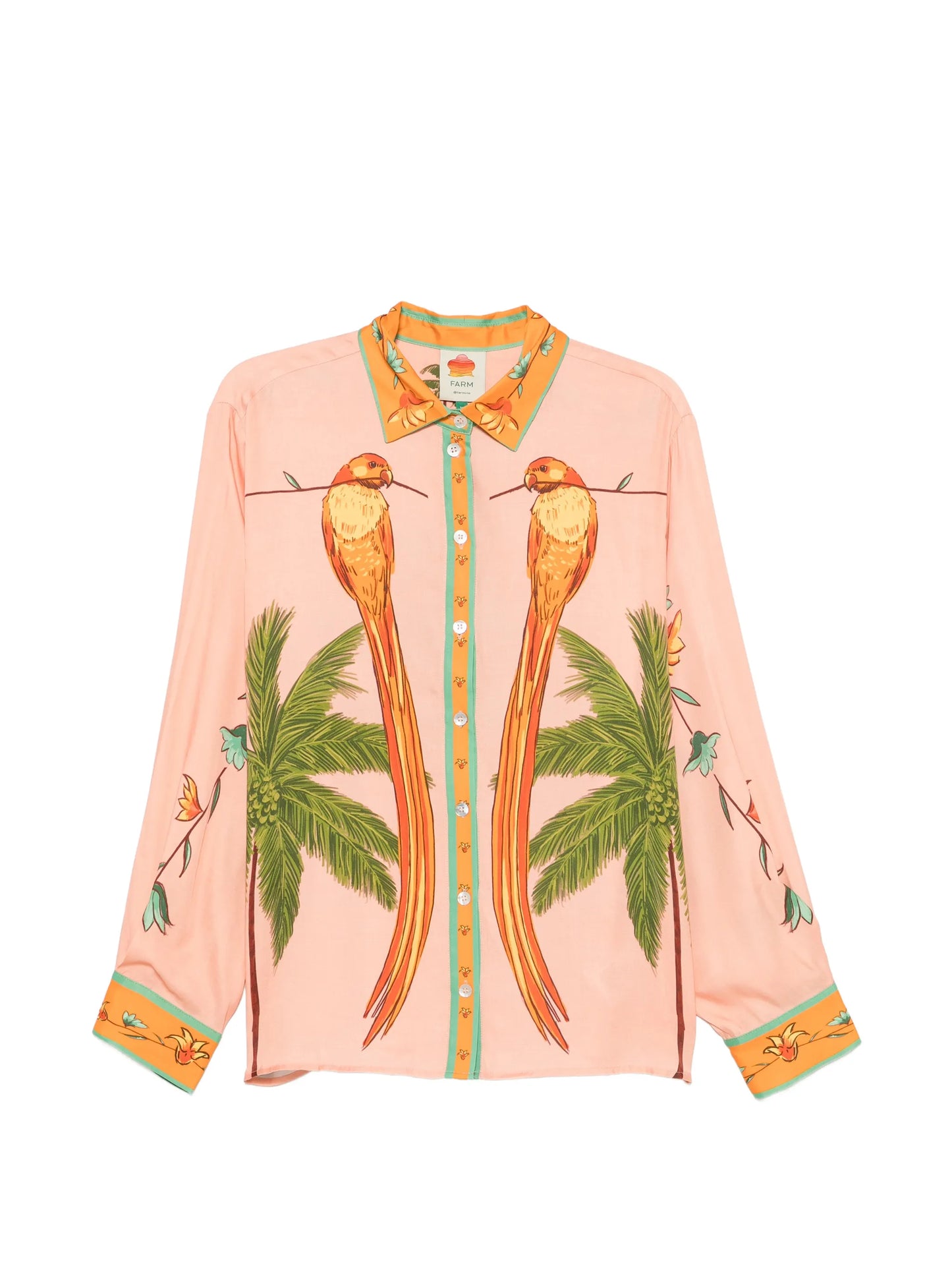 birds-print long-sleeve shirt