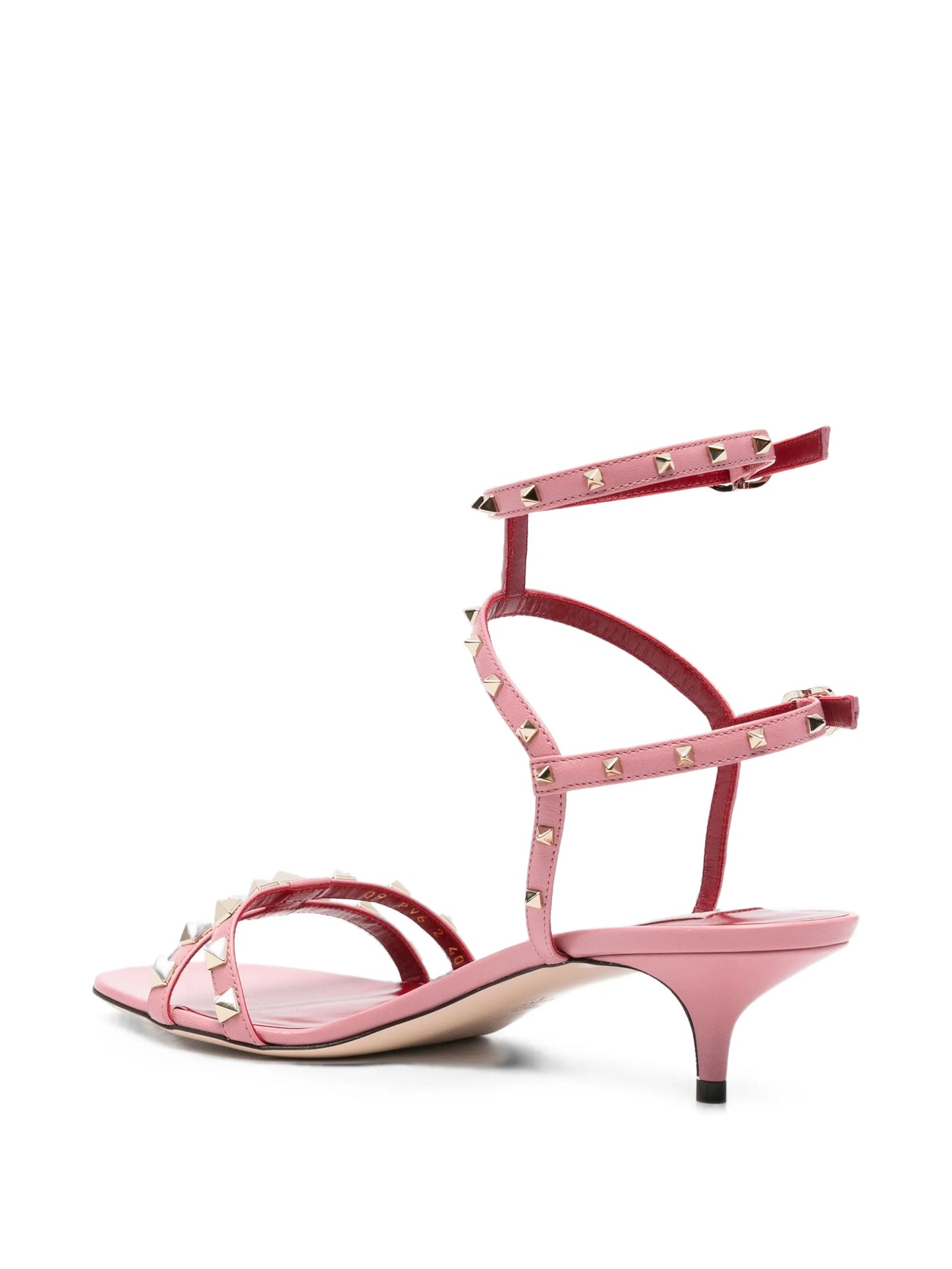 Rockstud leather heeled sandals
