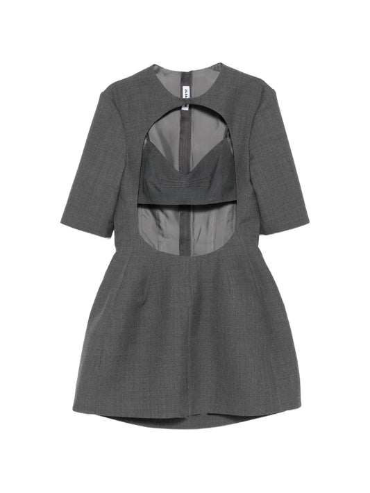 twill cut-out mini dress